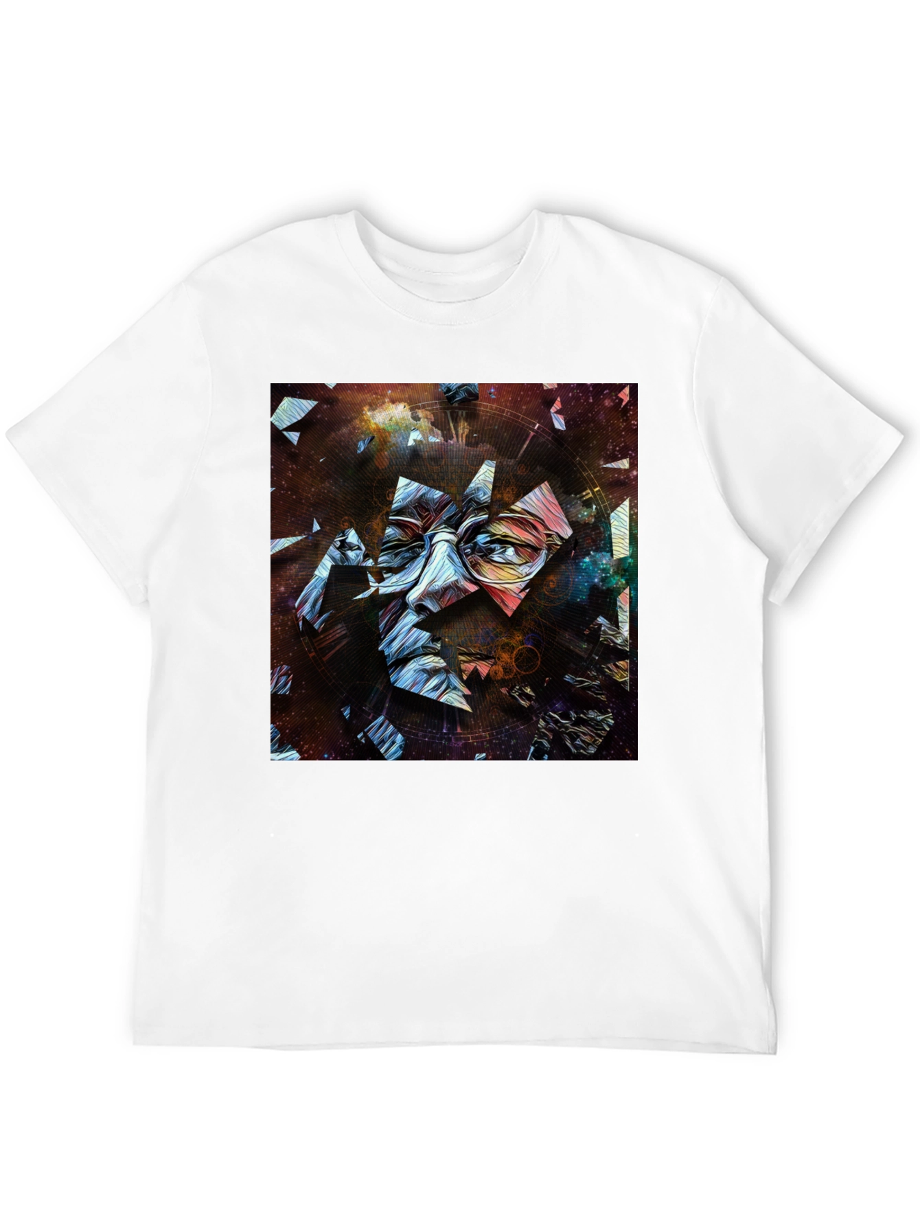 Abstract Face Print Mens Black T-Shirt