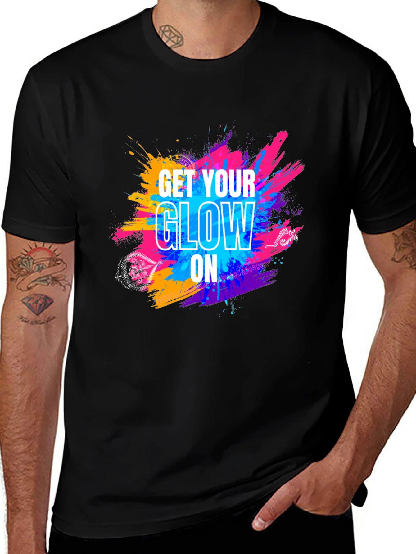 Get Your Glow On Black T-Shirt