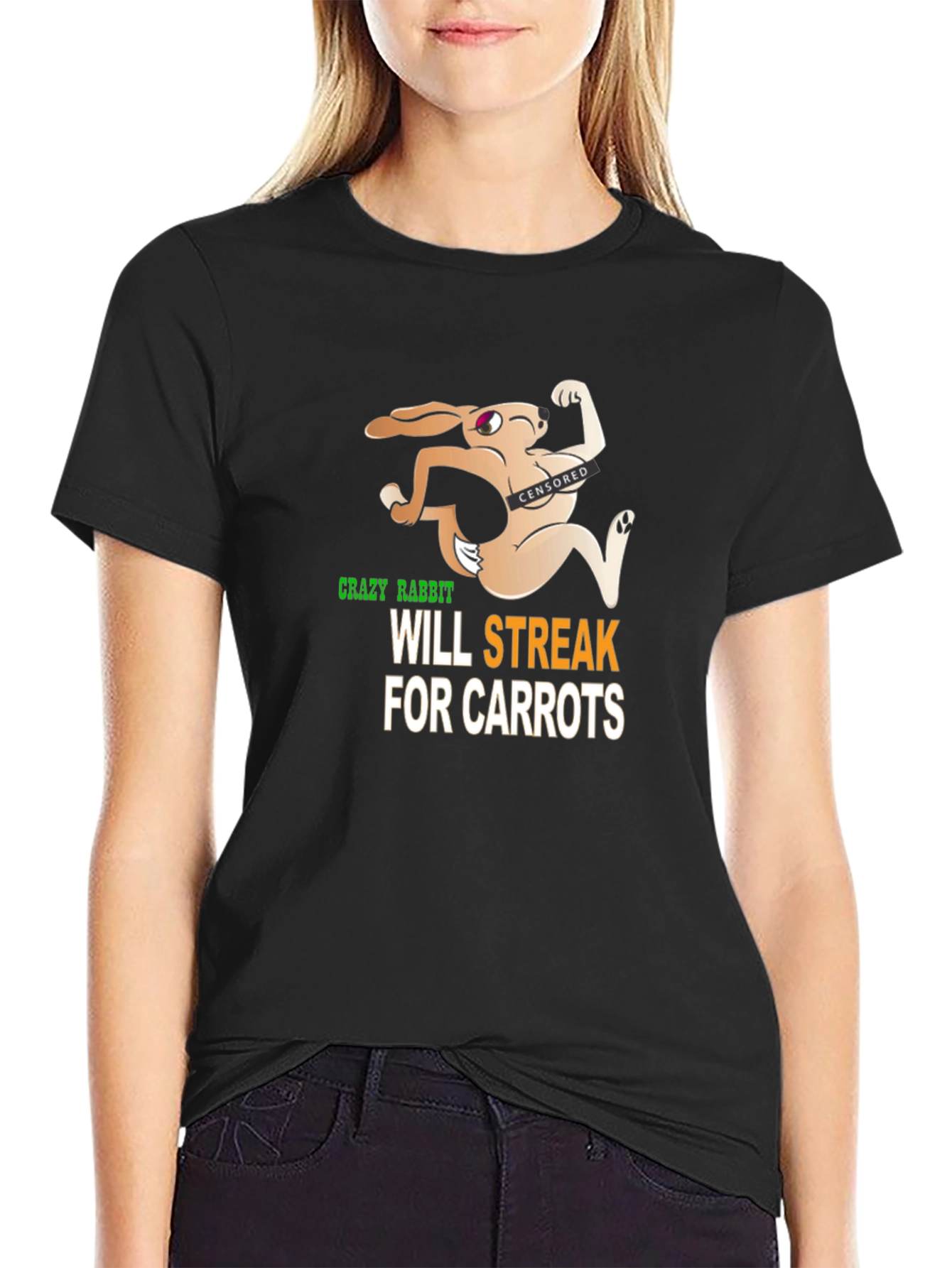 Crazy Rabbit Will Streak For Carrots Graphic T-Shirt