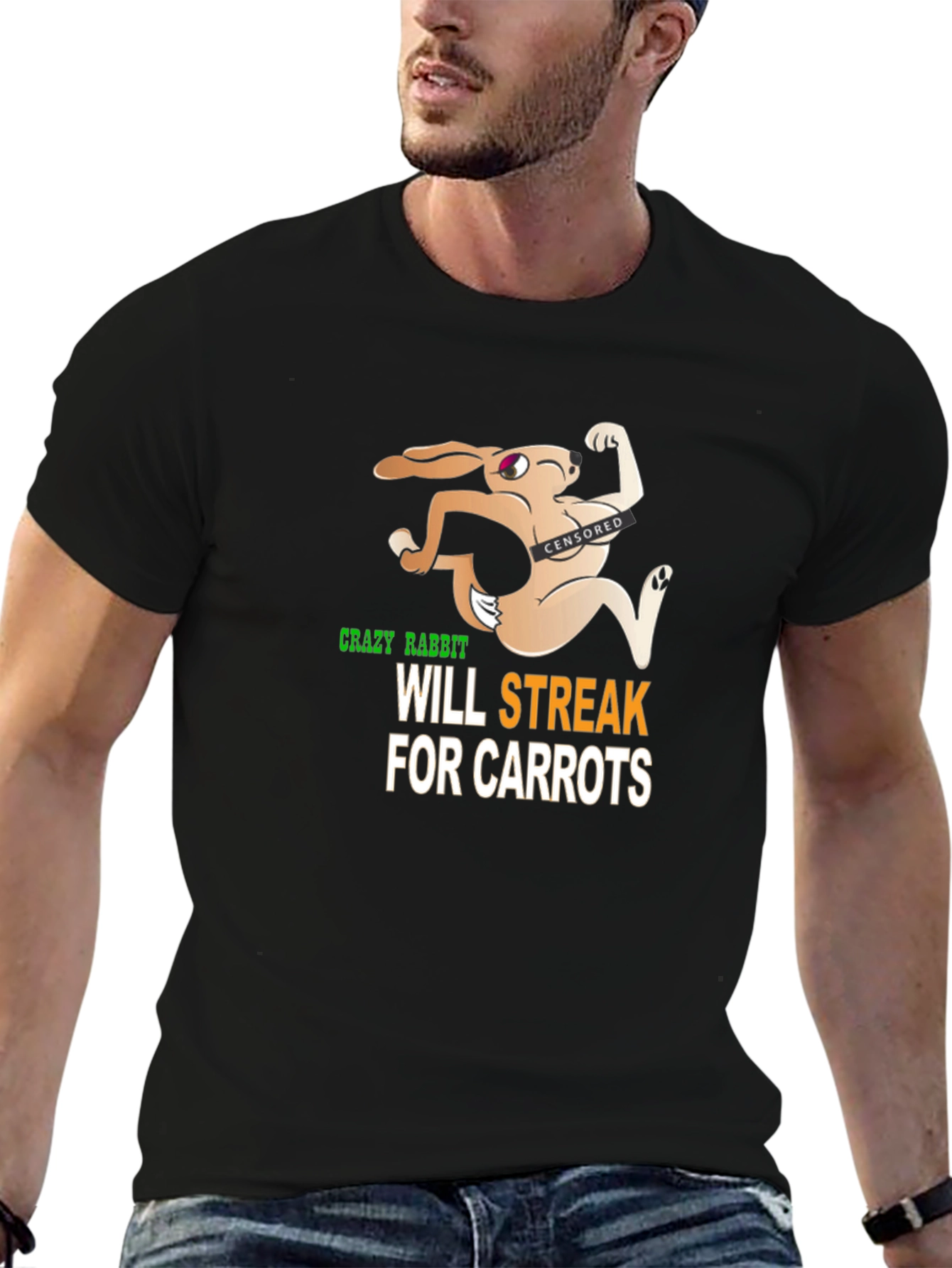 Crazy Rabbit Will Streak For Carrots Graphic T-Shirt