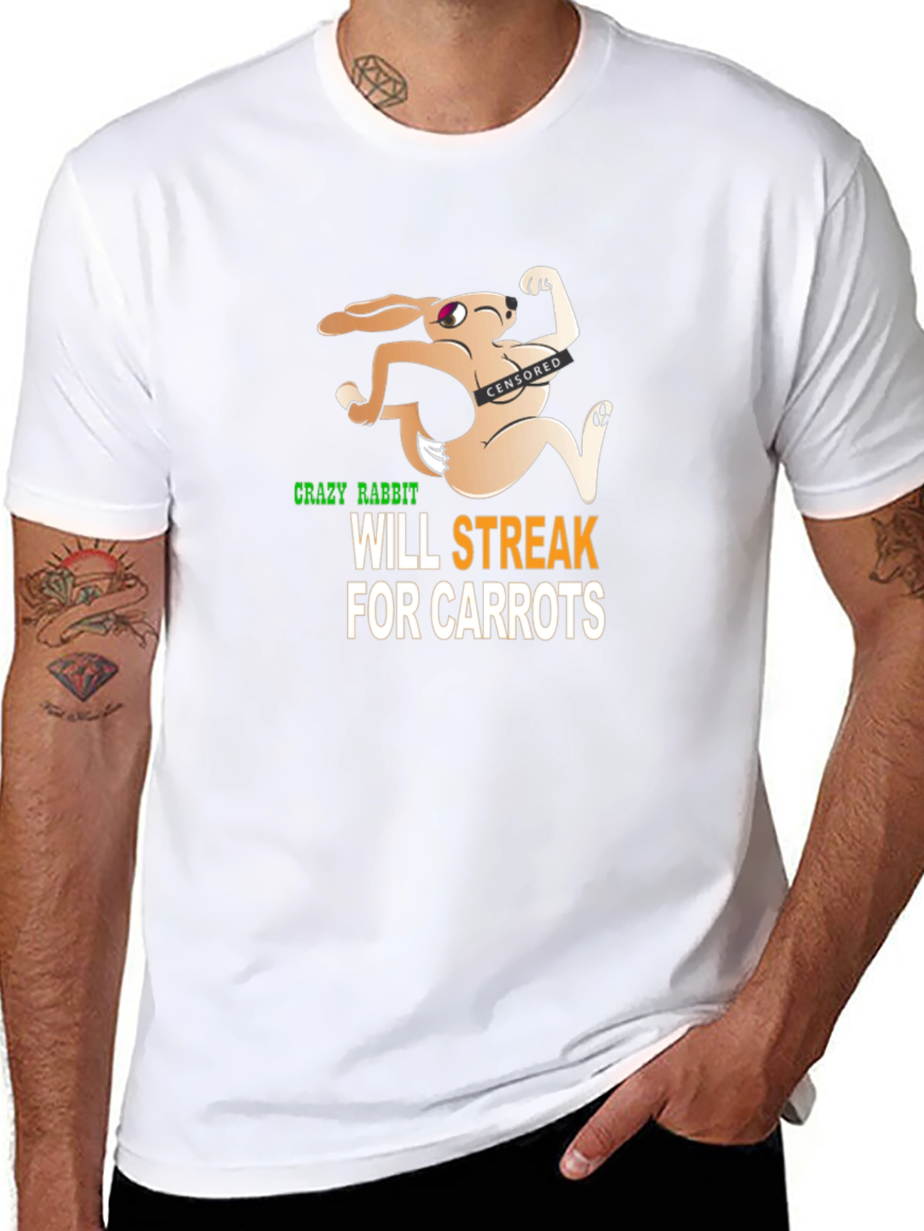 Crazy Rabbit Will Streak For Carrots Graphic T-Shirt