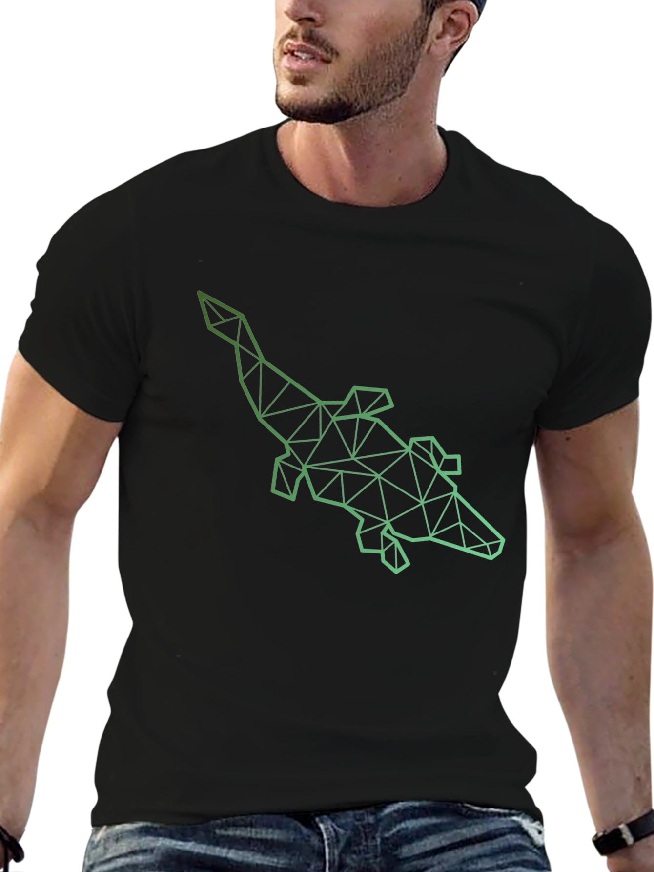 Geometric Alligator Graphic Tee - Modern Style