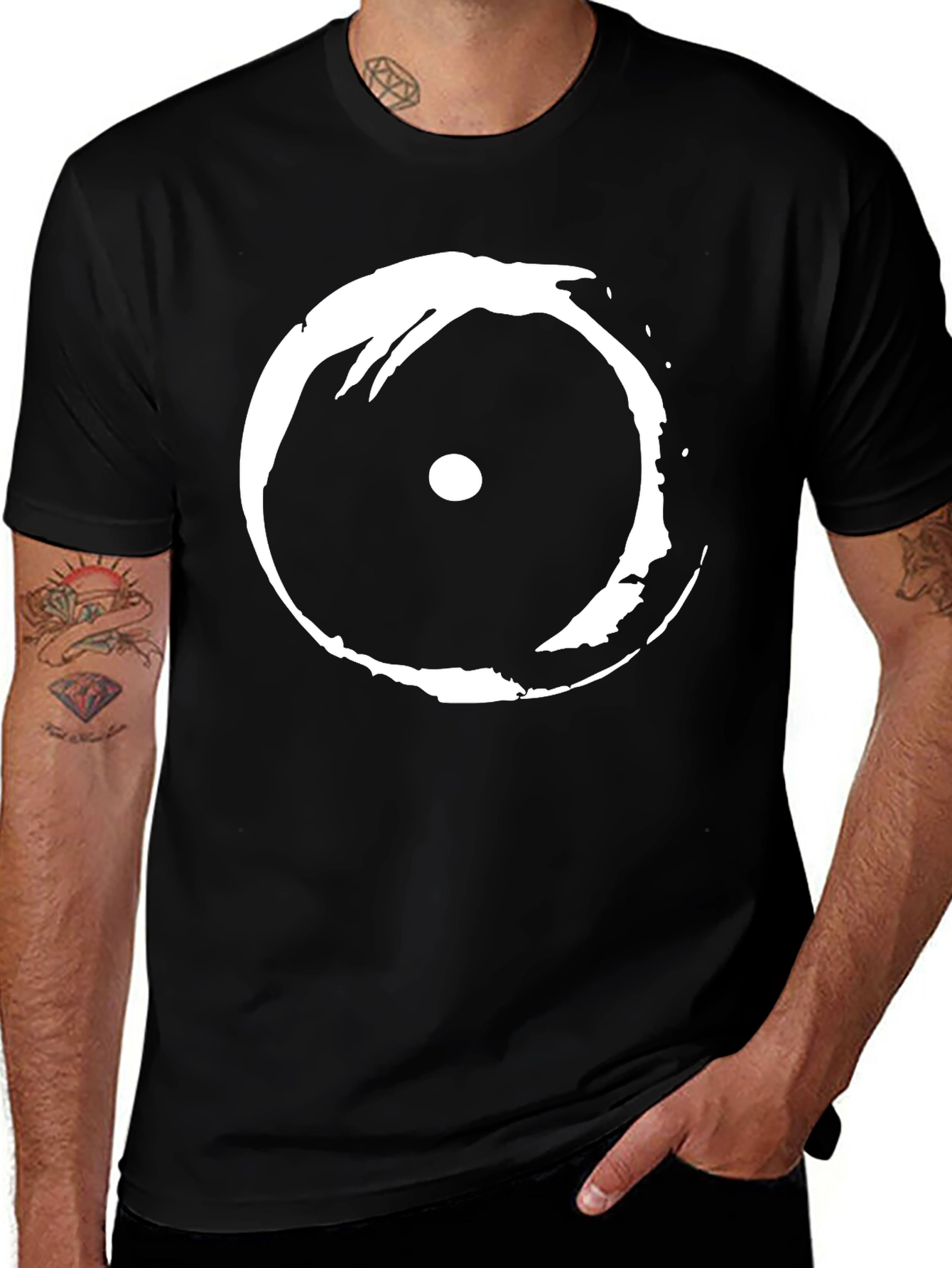 Abstract Eye Graphic Black T-Shirt