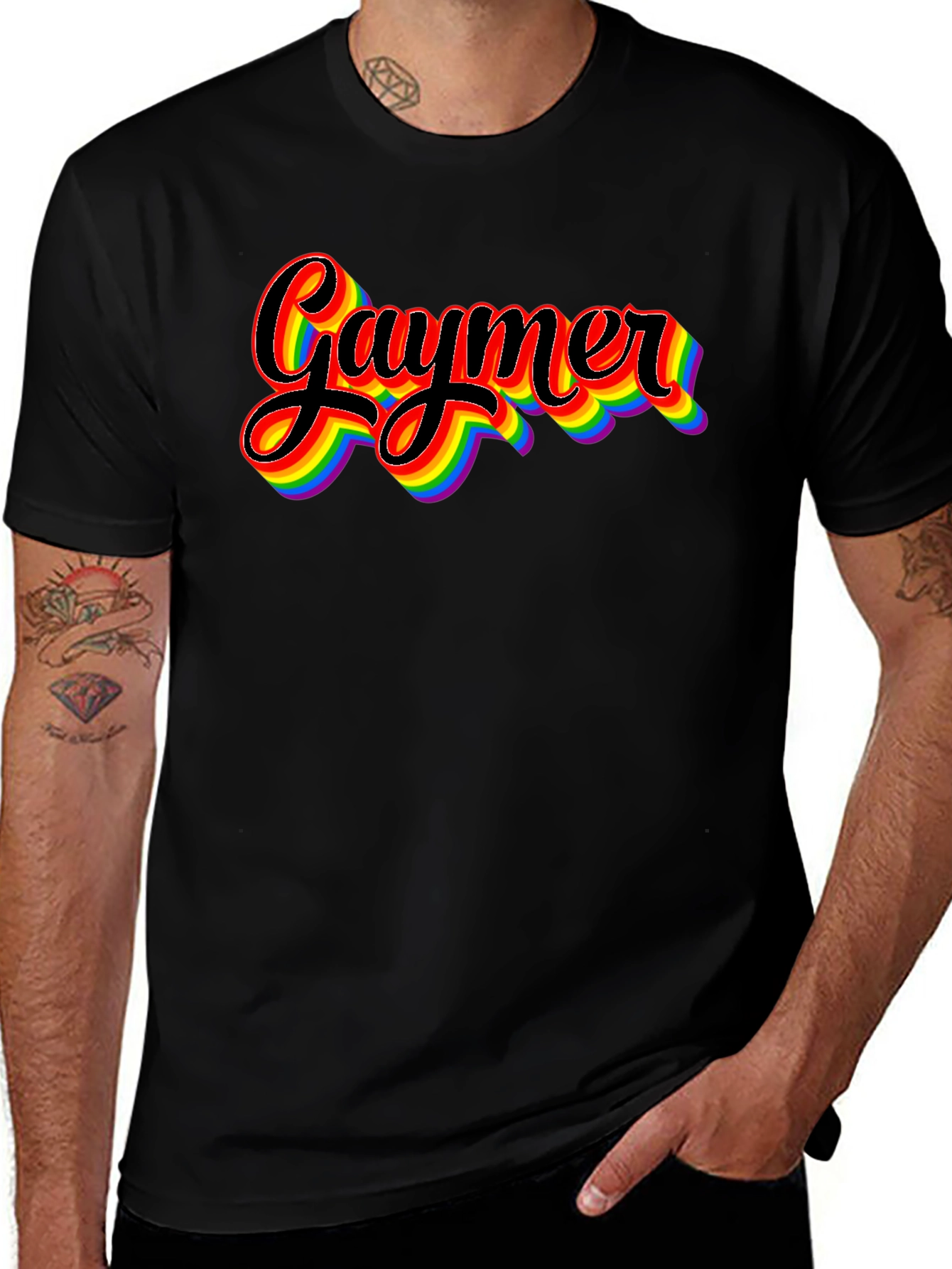 Gaymer Pride Rainbow Graphic Tee