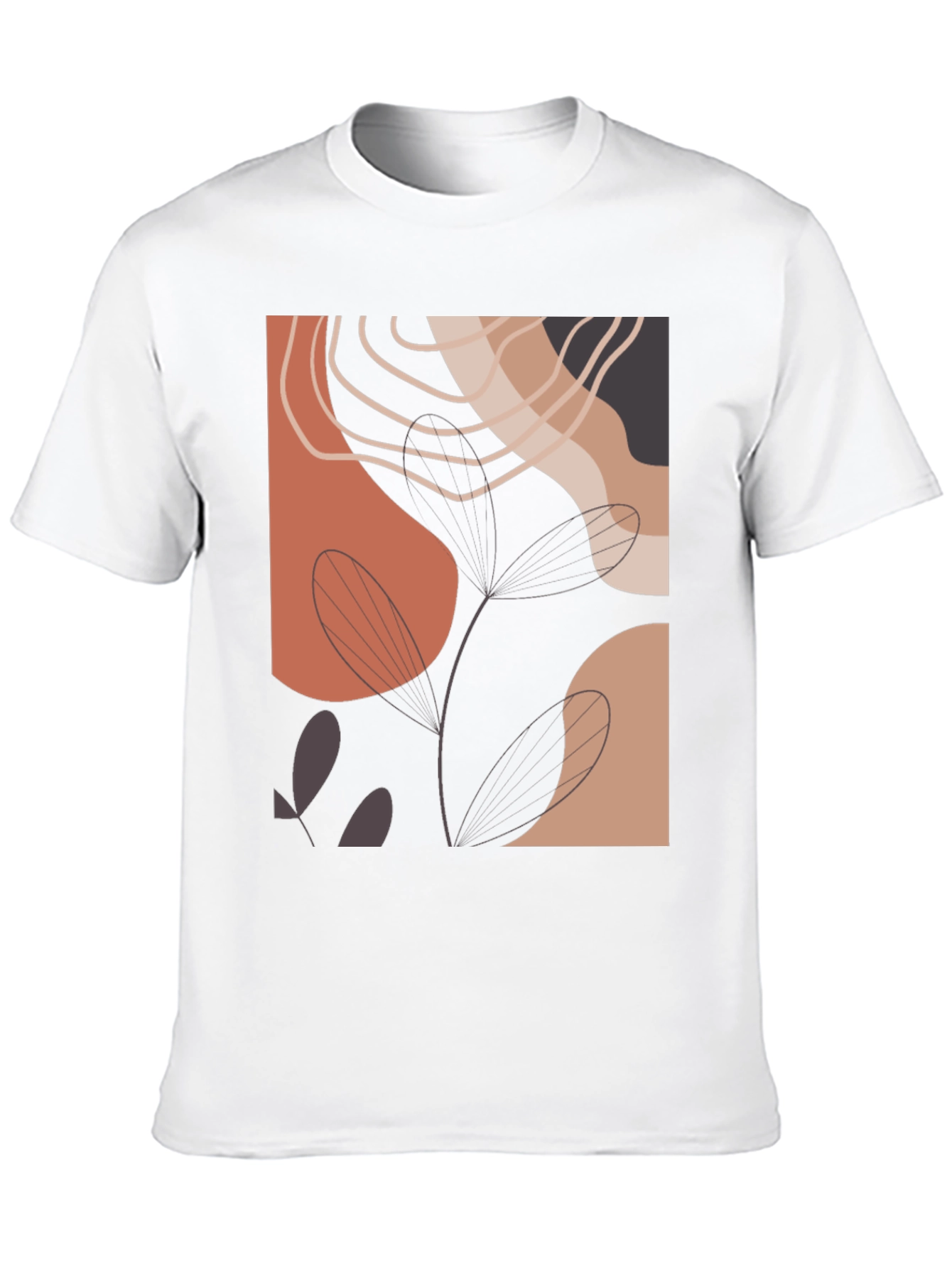 Abstract Art Print Black Crew Neck Tee