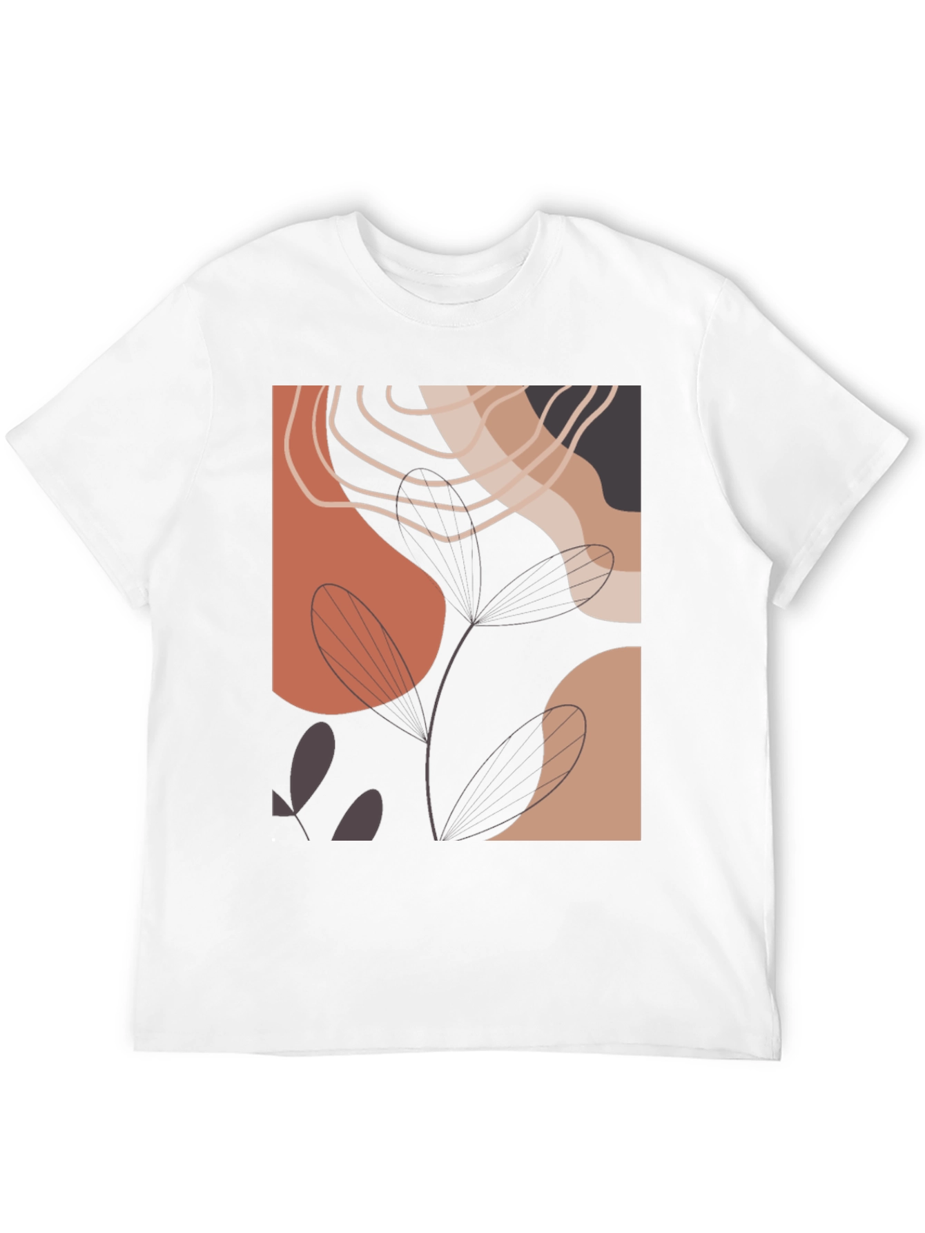 Abstract Art Print Black Crew Neck Tee