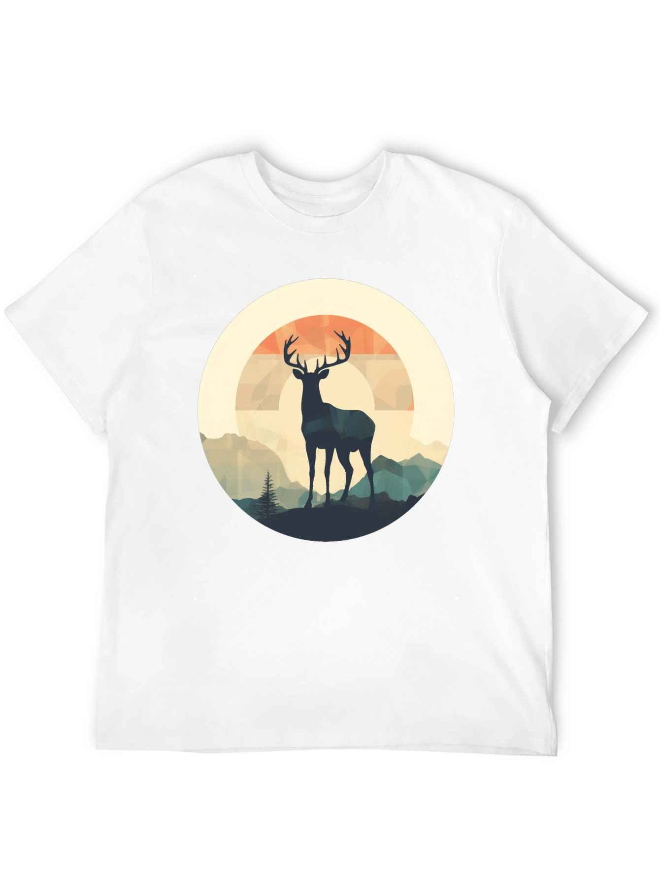 Deer Silhouette Graphic Tee - Black