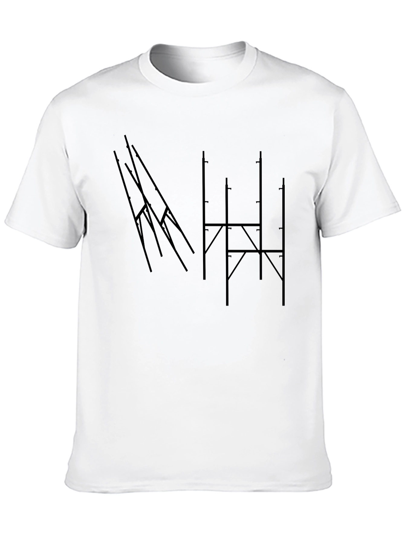 Abstract Geometric Graphic Tee - Mens Black T-Shirt