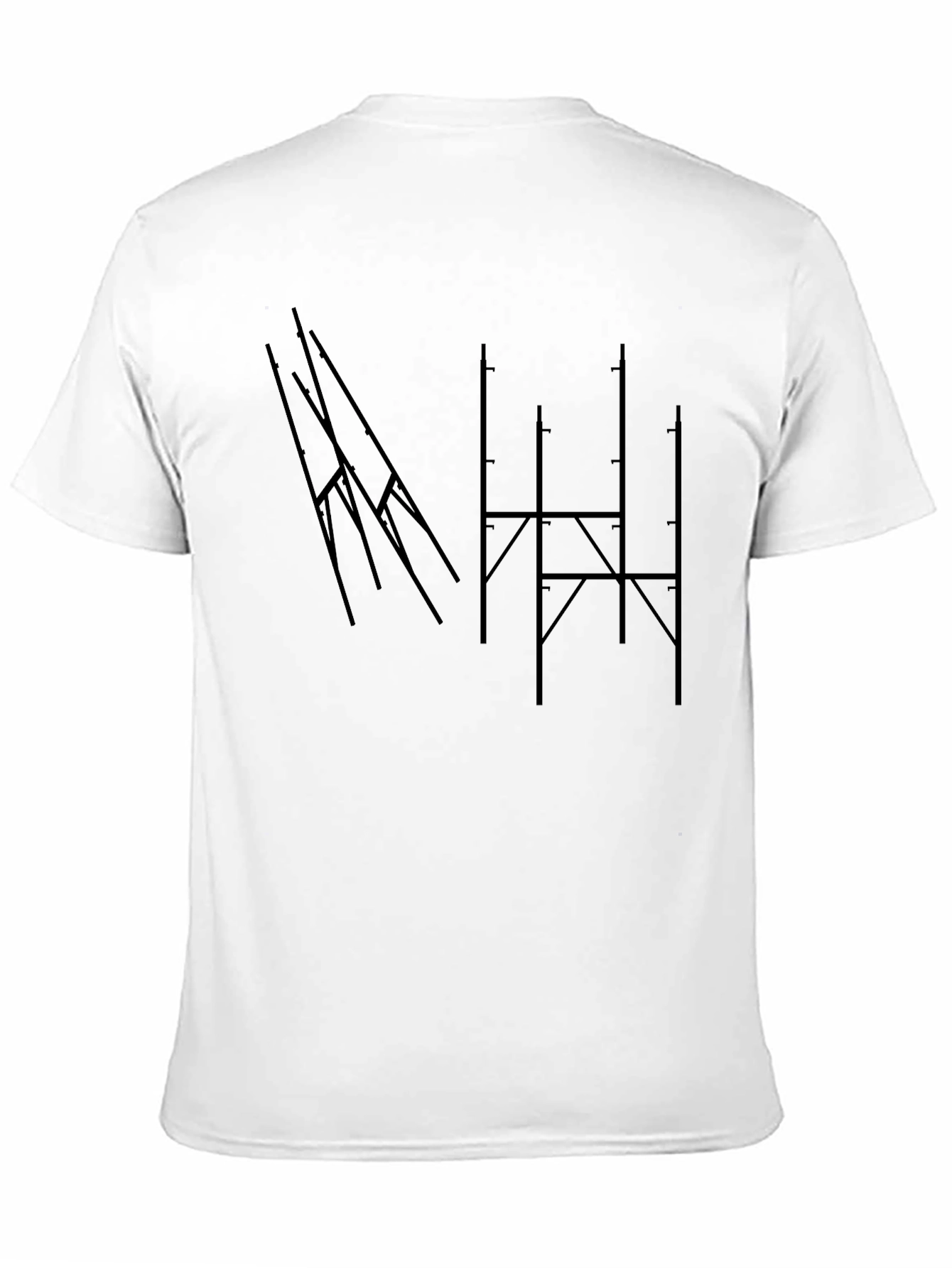 Abstract Geometric Graphic Tee - Mens Black T-Shirt