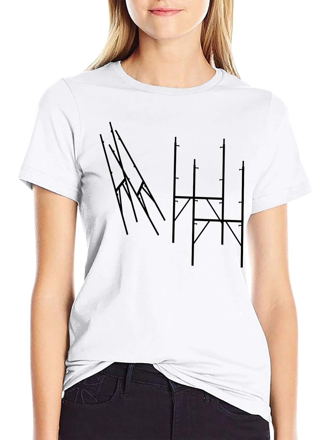 Abstract Geometric Graphic Tee - Mens Black T-Shirt