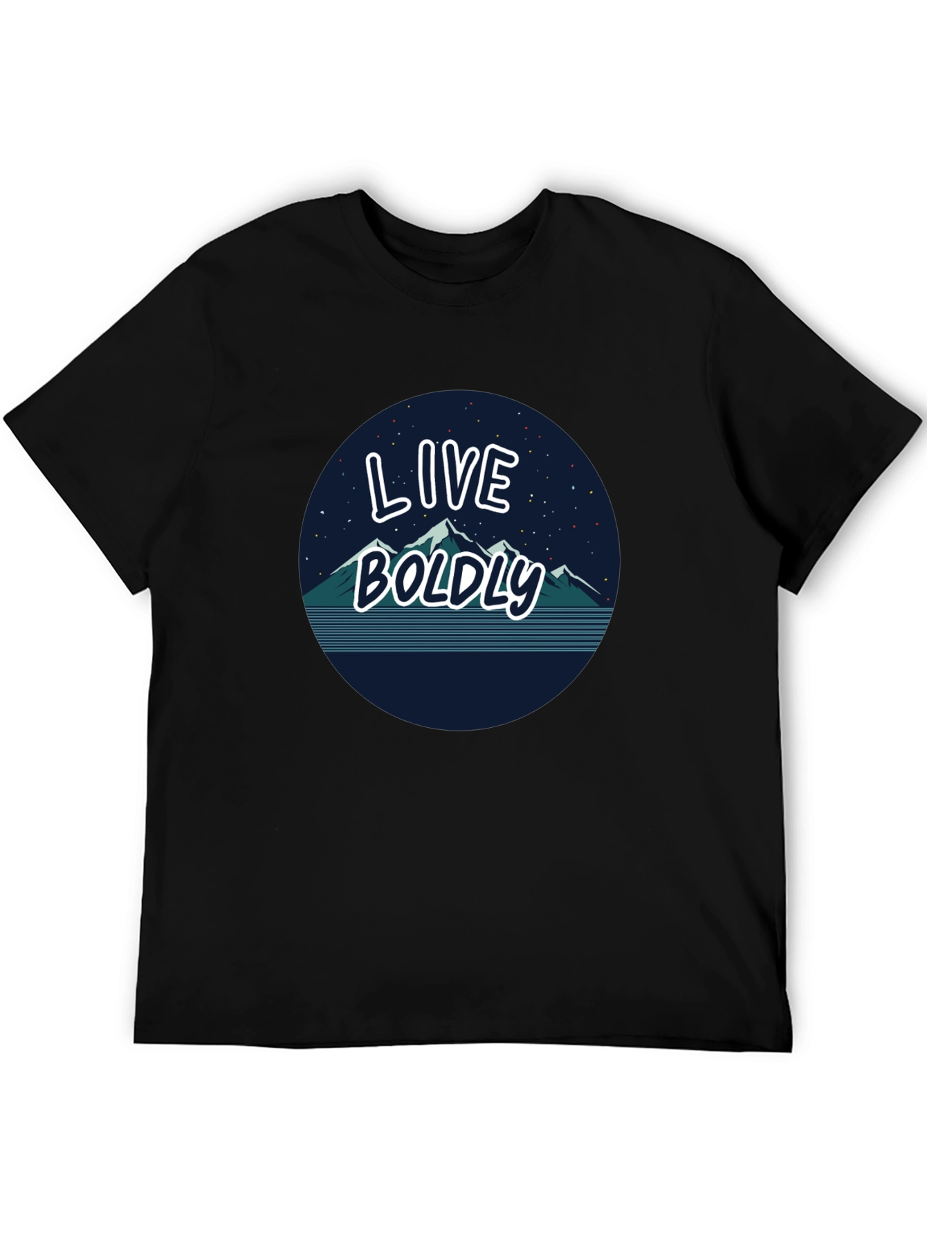 Live Boldly Graphic Tee - Mountain Design