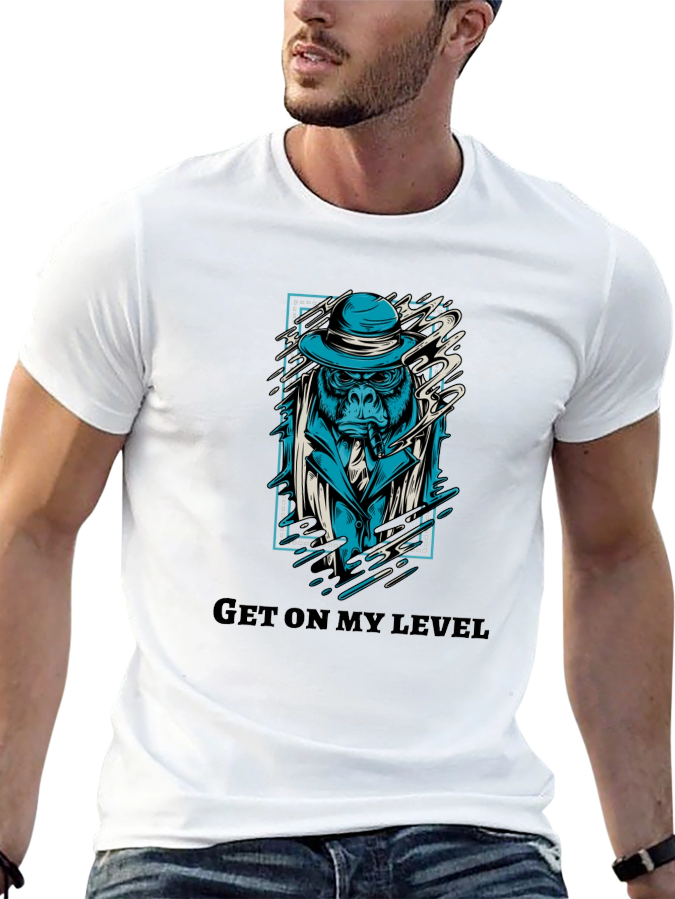 Get On My Level Gorilla Graphic T-Shirt