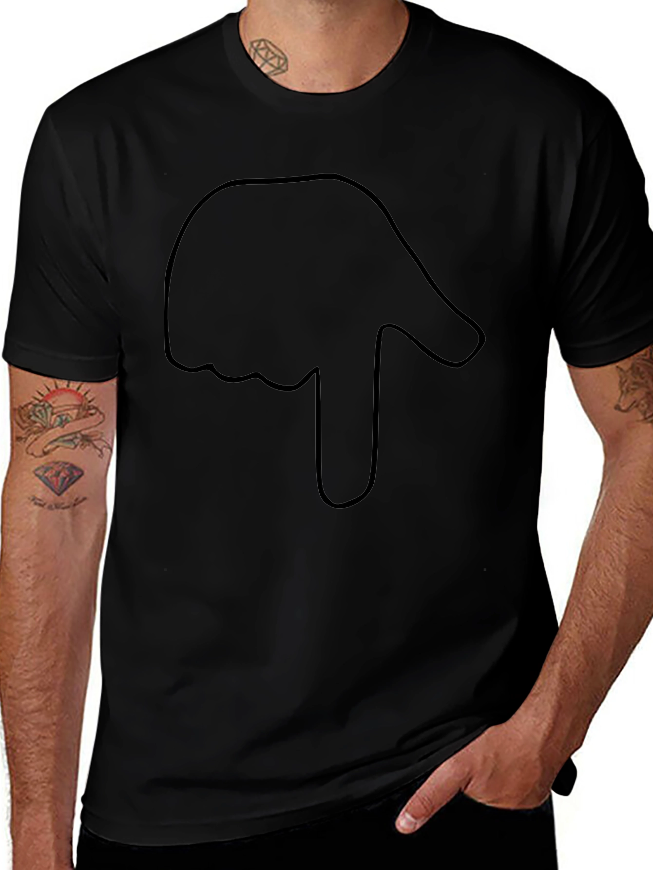 Black T-Shirt with Hand Graphic