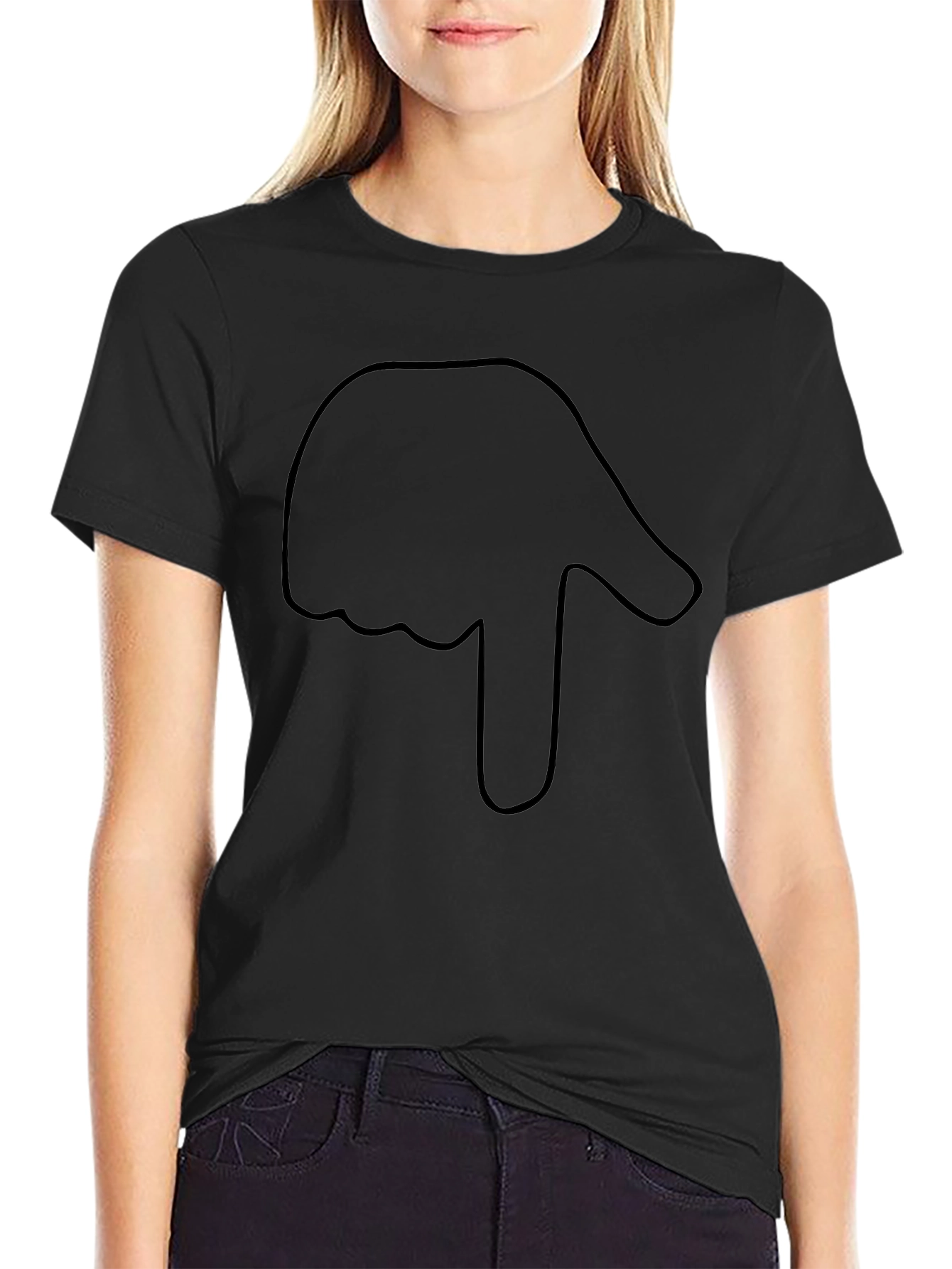 Black T-Shirt with Hand Graphic