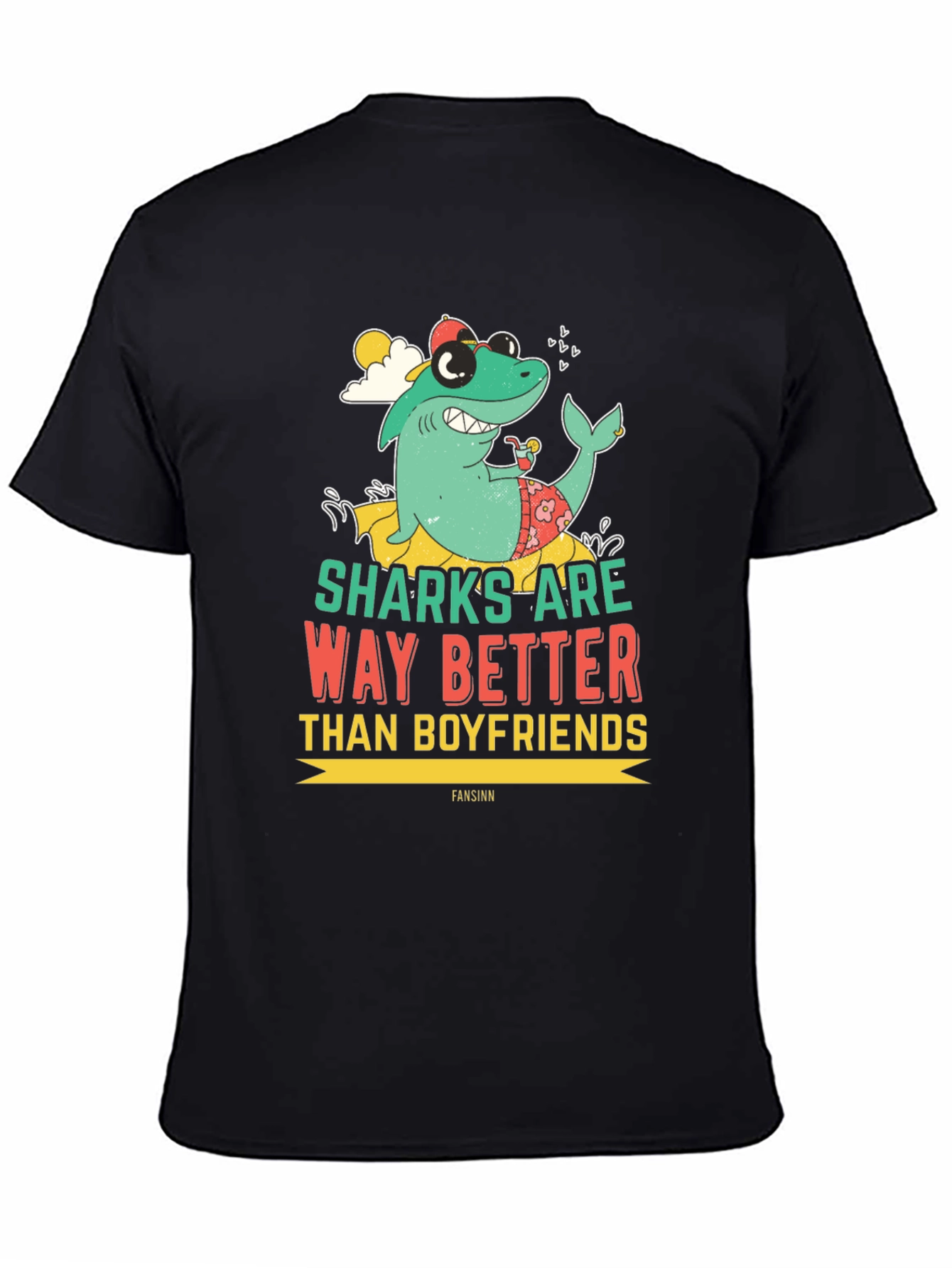 Funny Shark Graphic Novelty Mens T-Shirt