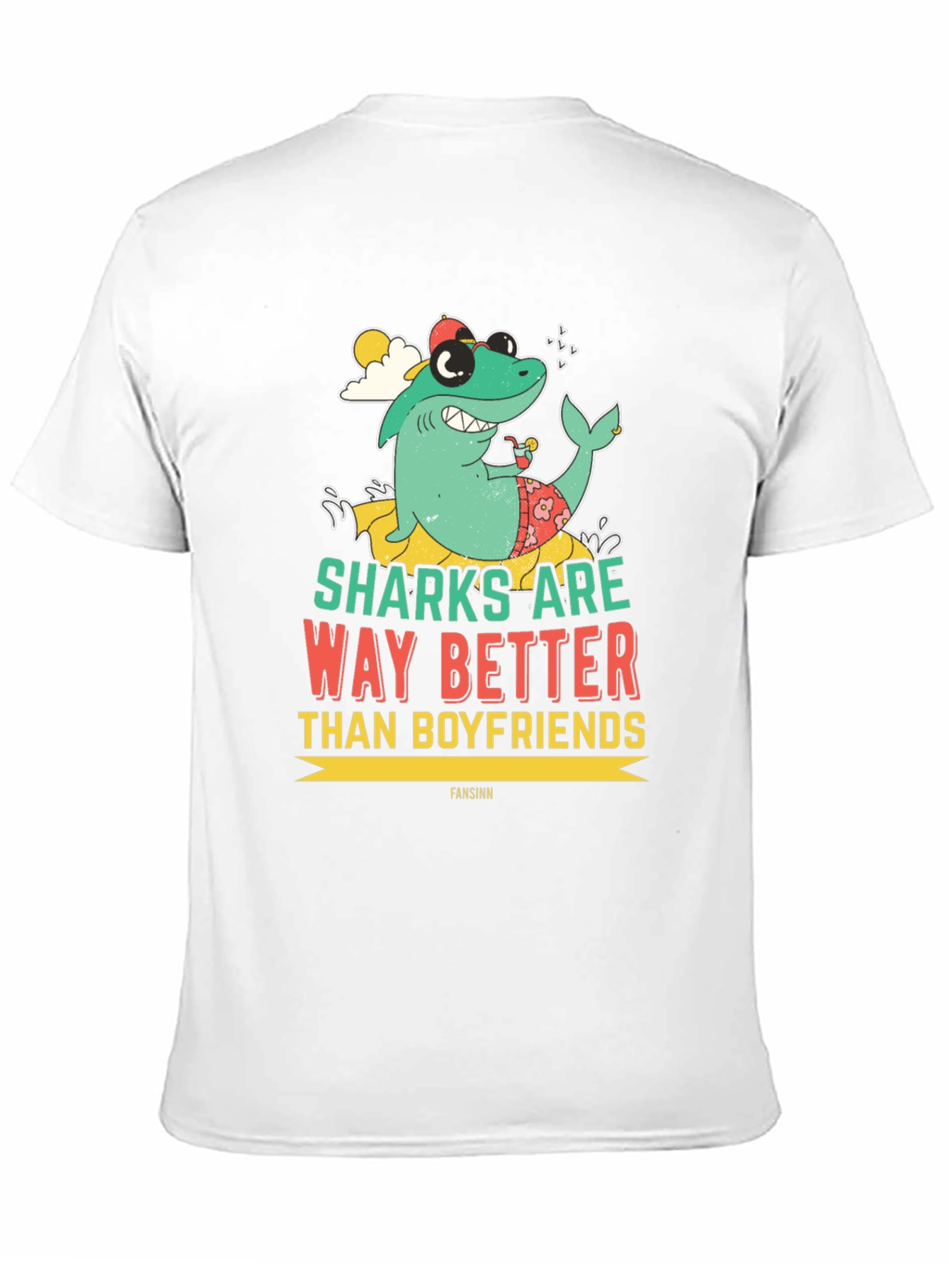 Funny Shark Graphic Novelty Mens T-Shirt