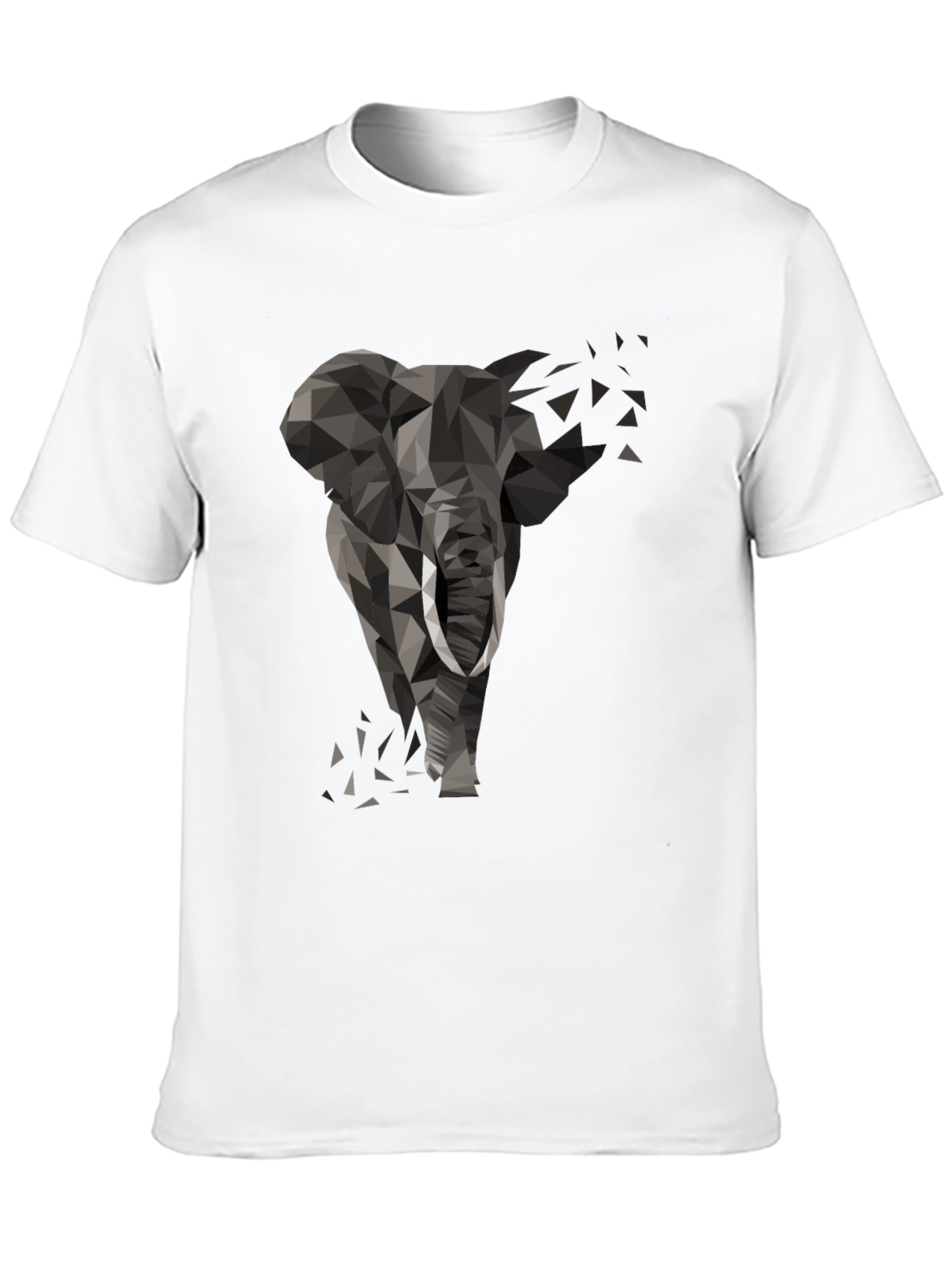 Geometric Elephant Graphic Tee - Modern Black T-Shirt