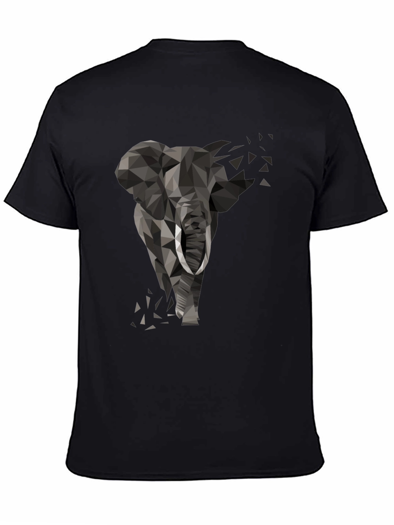 Geometric Elephant Graphic Tee - Modern Black T-Shirt