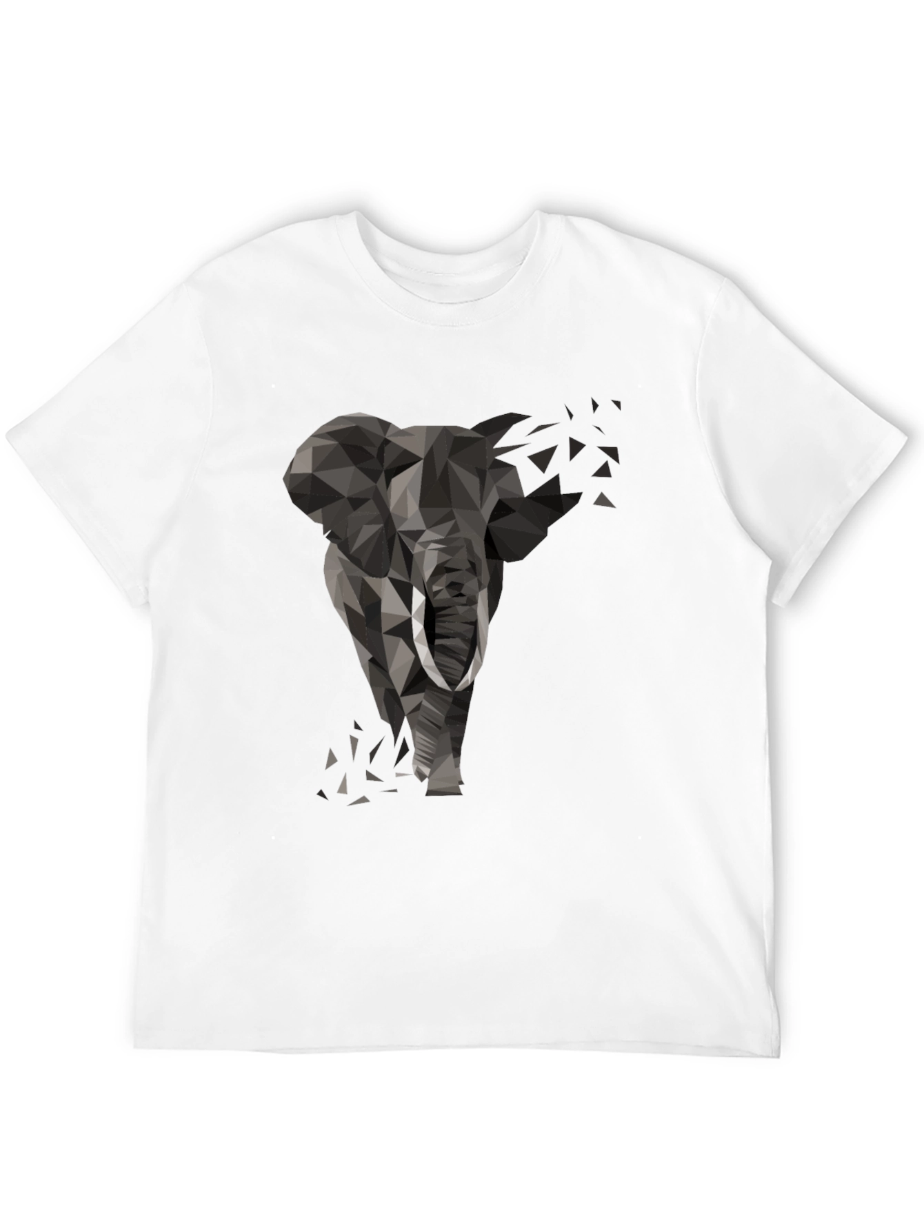 Geometric Elephant Graphic Tee - Modern Black T-Shirt