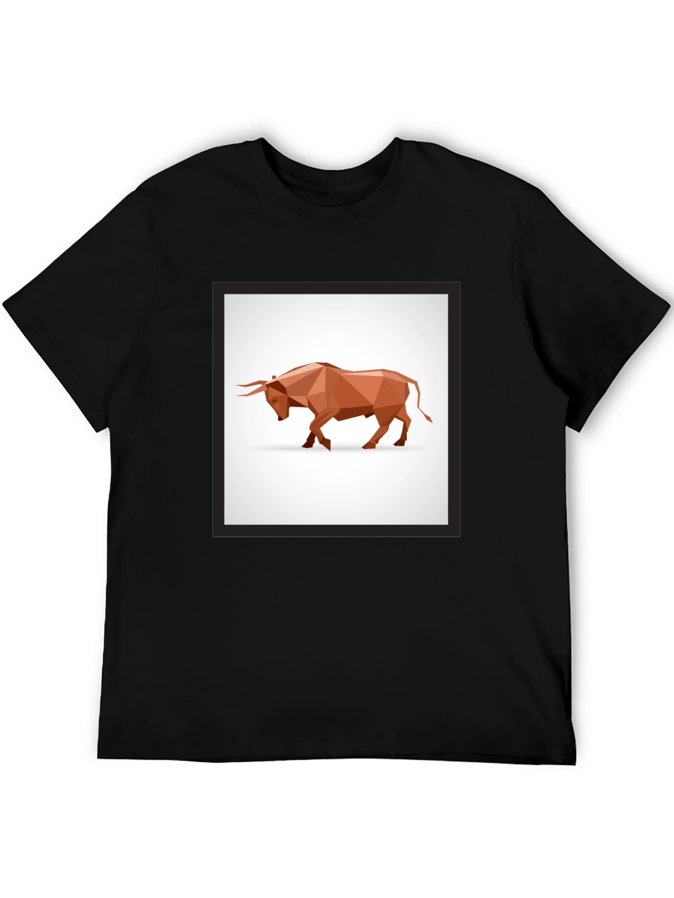 Geometric Bull Graphic Tee - Modern Style