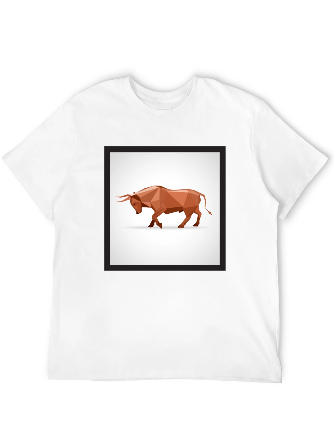Geometric Bull Graphic Tee - Modern Style