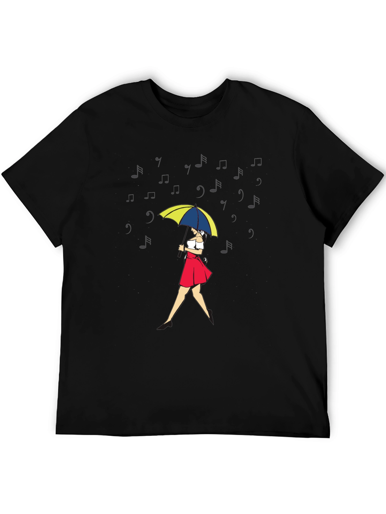 Musical Rain T-Shirt - Woman with Umbrella
