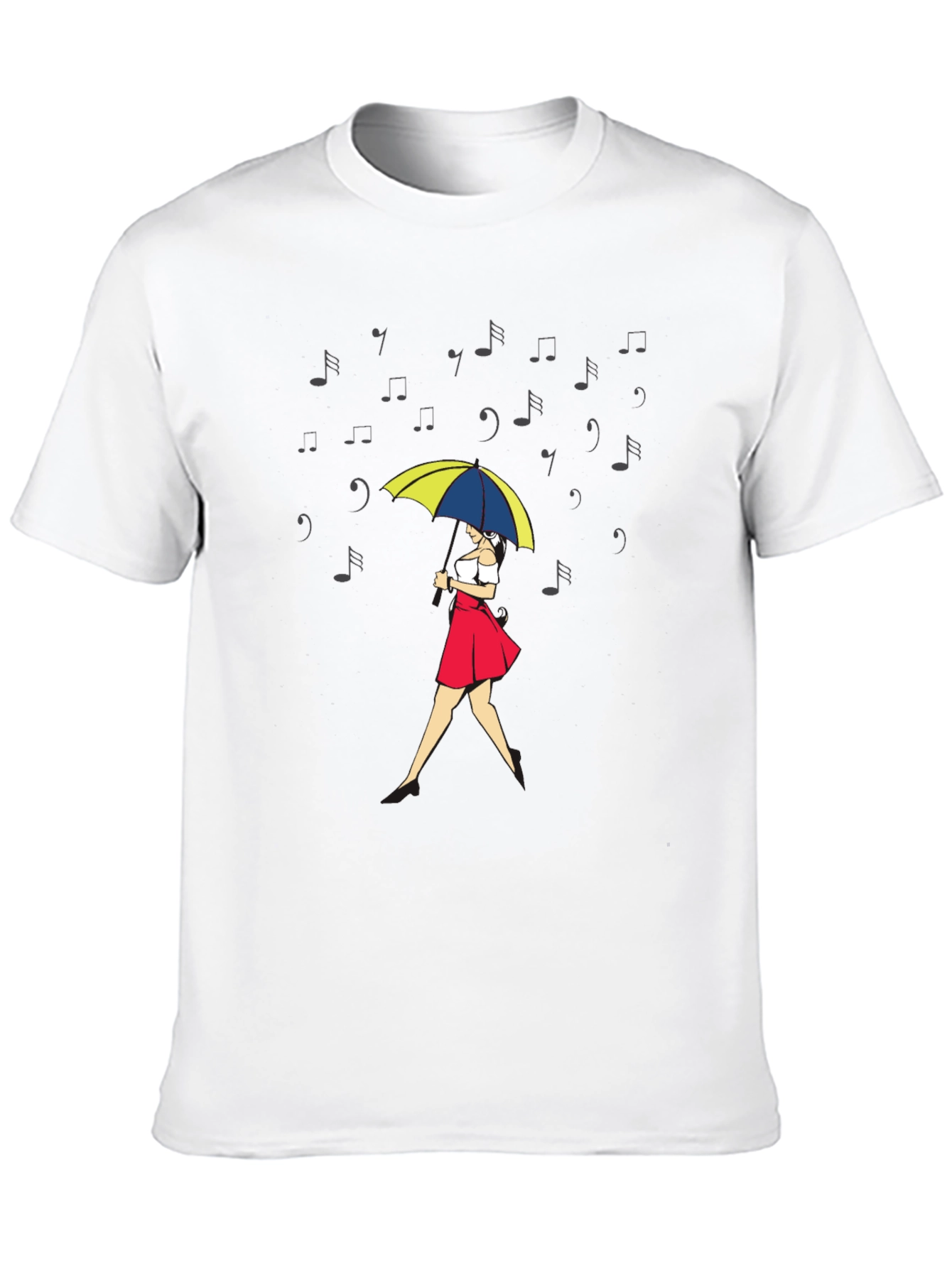 Musical Rain T-Shirt - Woman with Umbrella