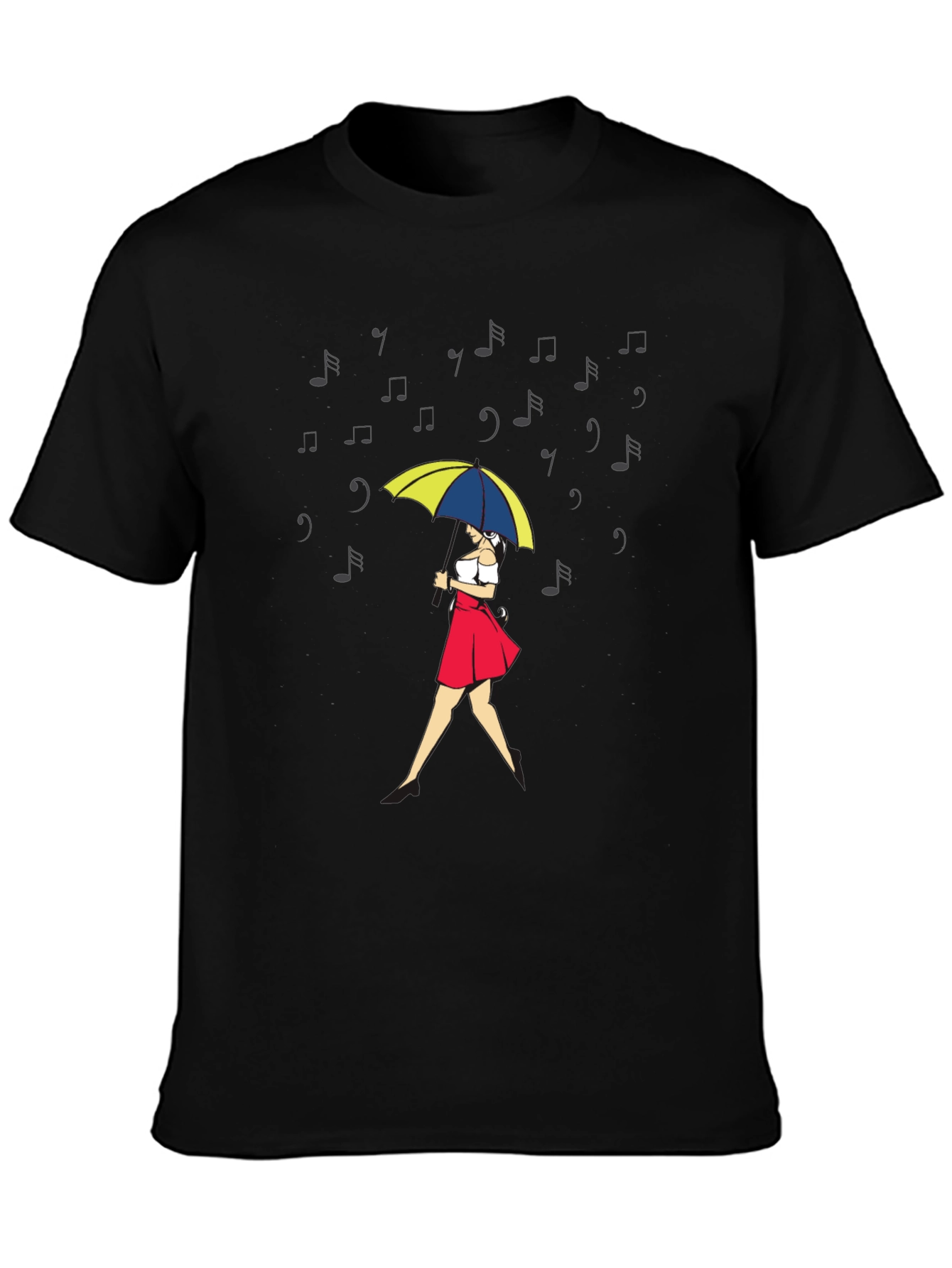 Musical Rain T-Shirt - Woman with Umbrella