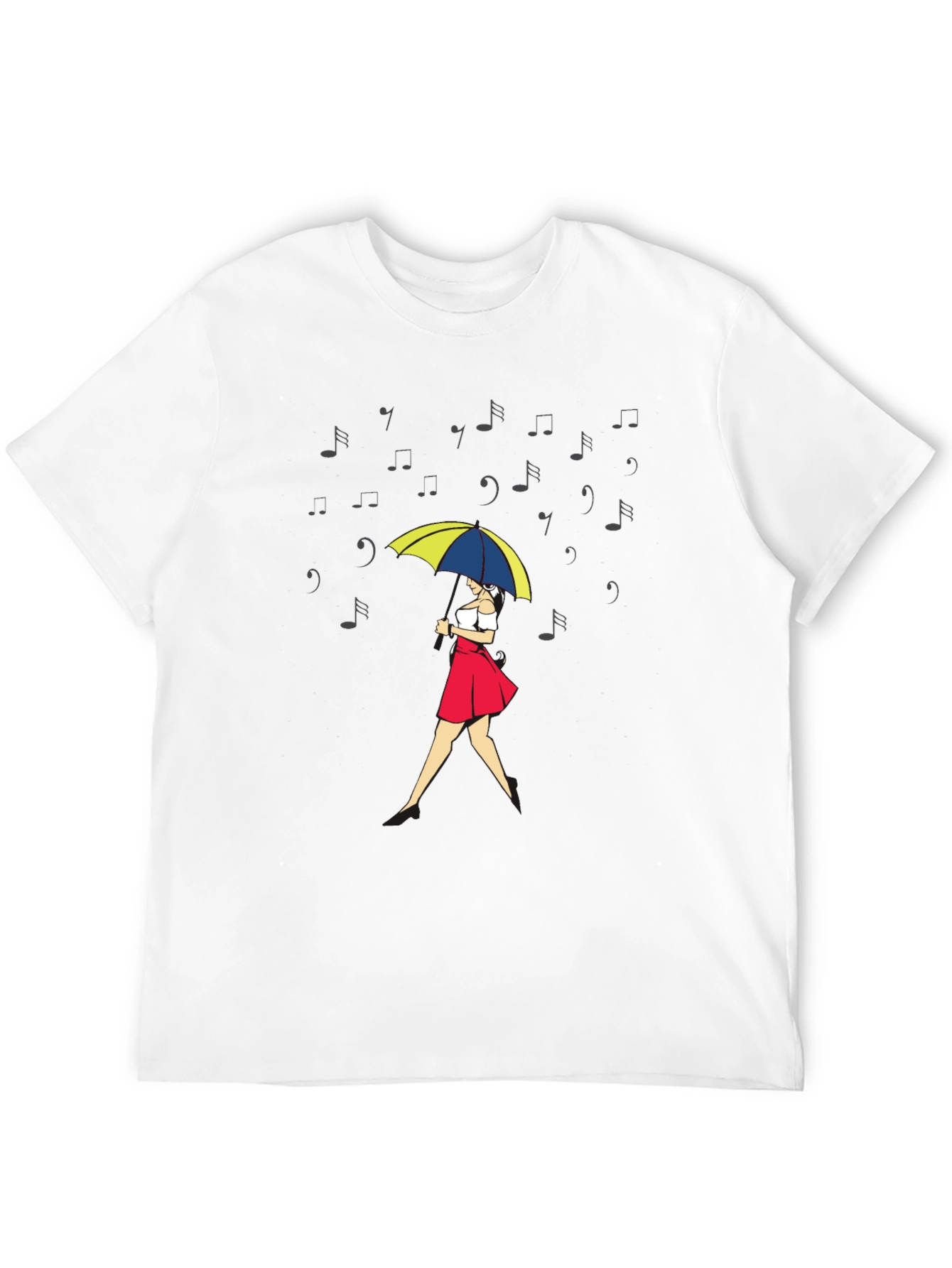 Musical Rain T-Shirt - Woman with Umbrella