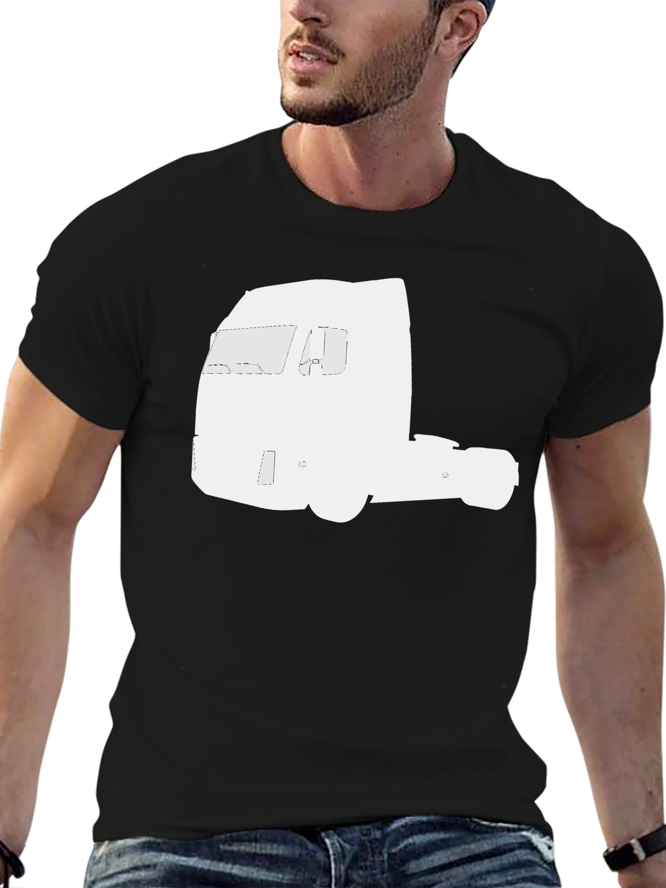Truck Silhouette Graphic Tee - Black