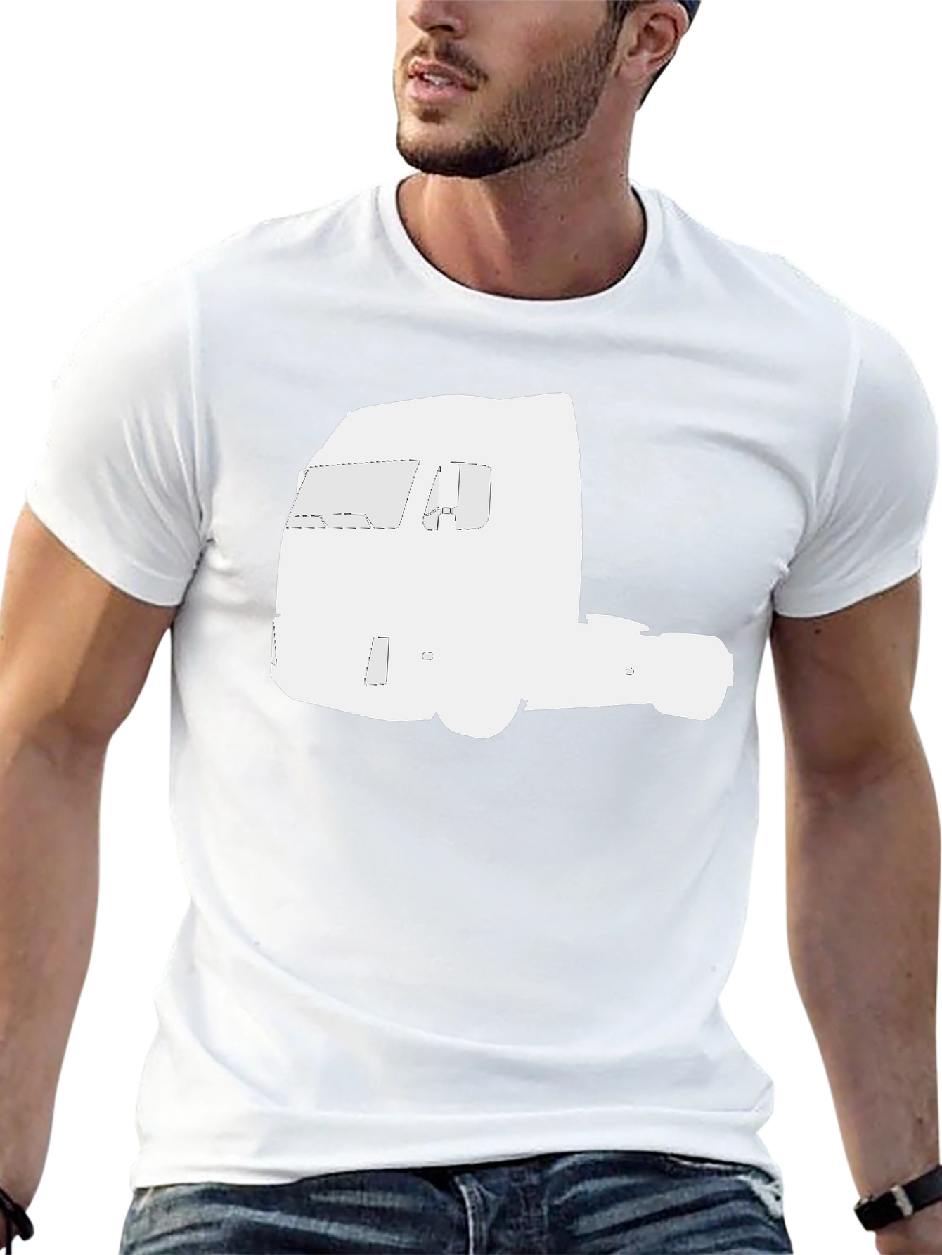 Truck Silhouette Graphic Tee - Black