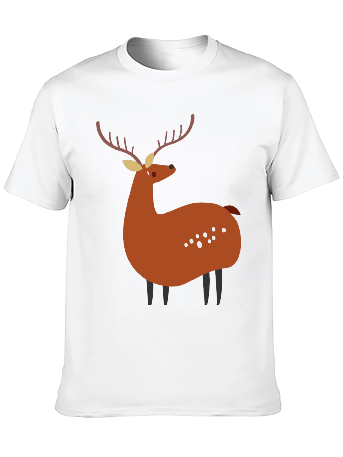 Stylized Deer Graphic Tee - Black Unisex Shirt