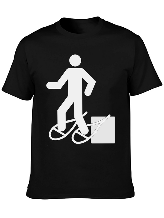 Funny T-Shirt: Man Walking Bike Fail Graphic Tee