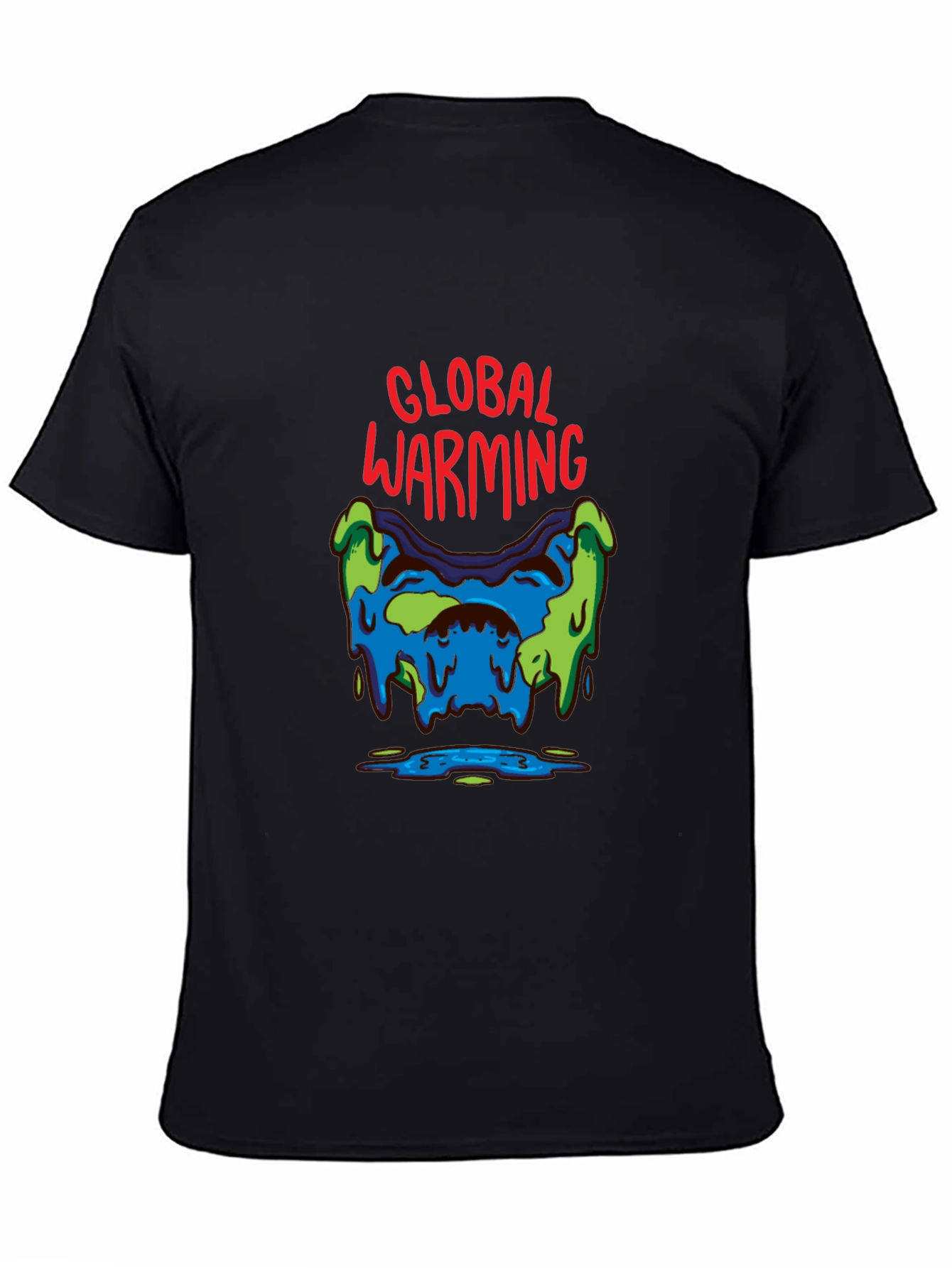 Global Warming Graphic Tee - Black Cotton T-Shirt
