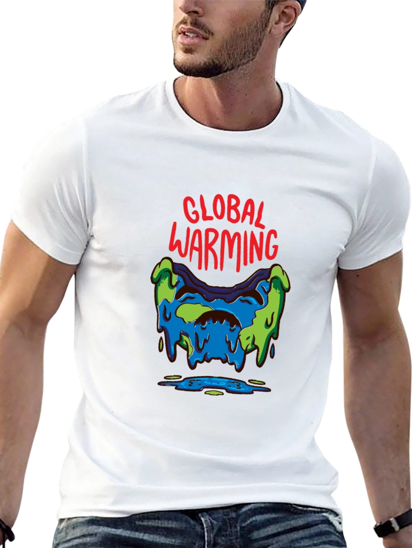 Global Warming Graphic Tee - Black Cotton T-Shirt