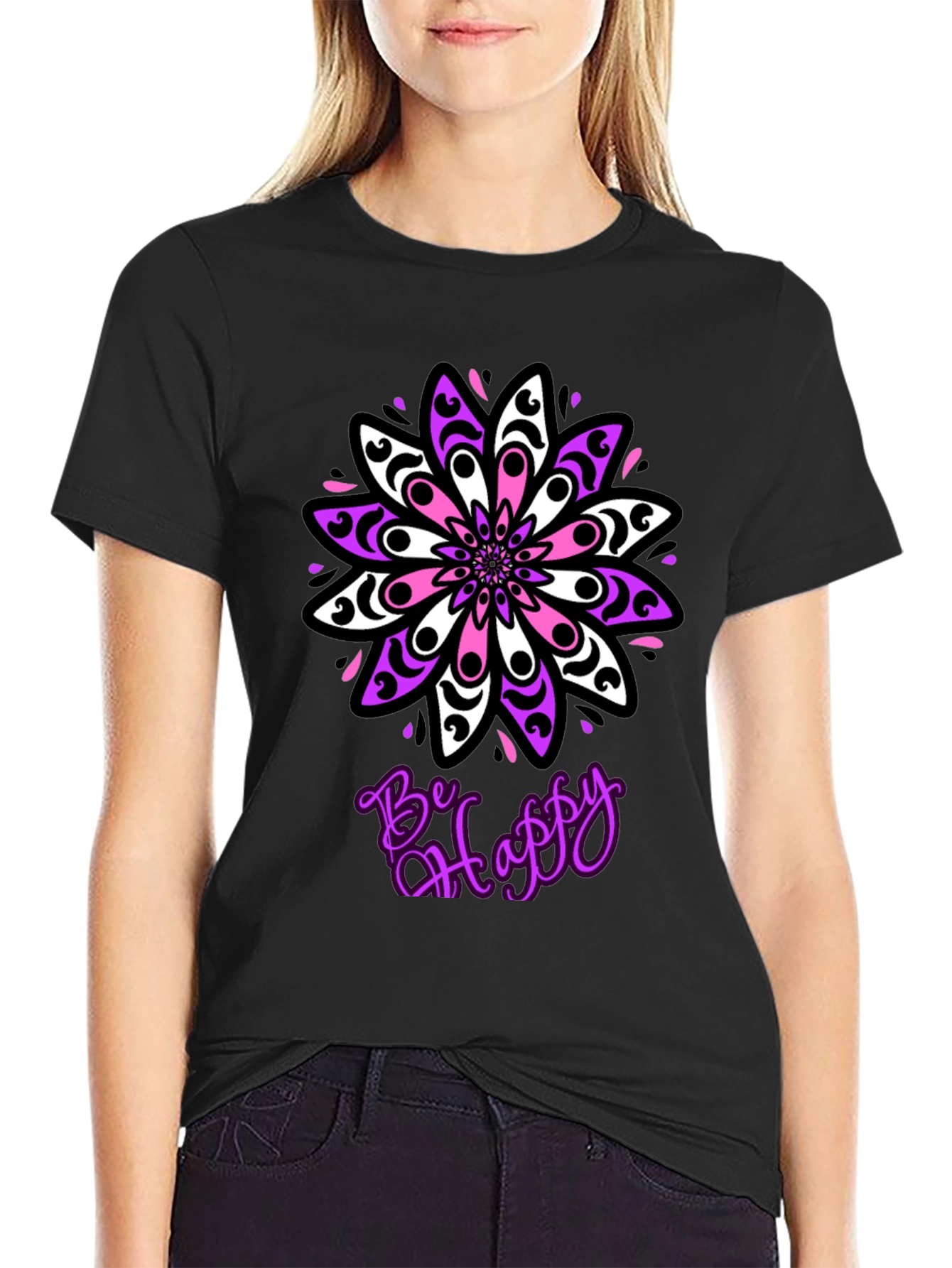 Be Happy Mandala T-Shirt