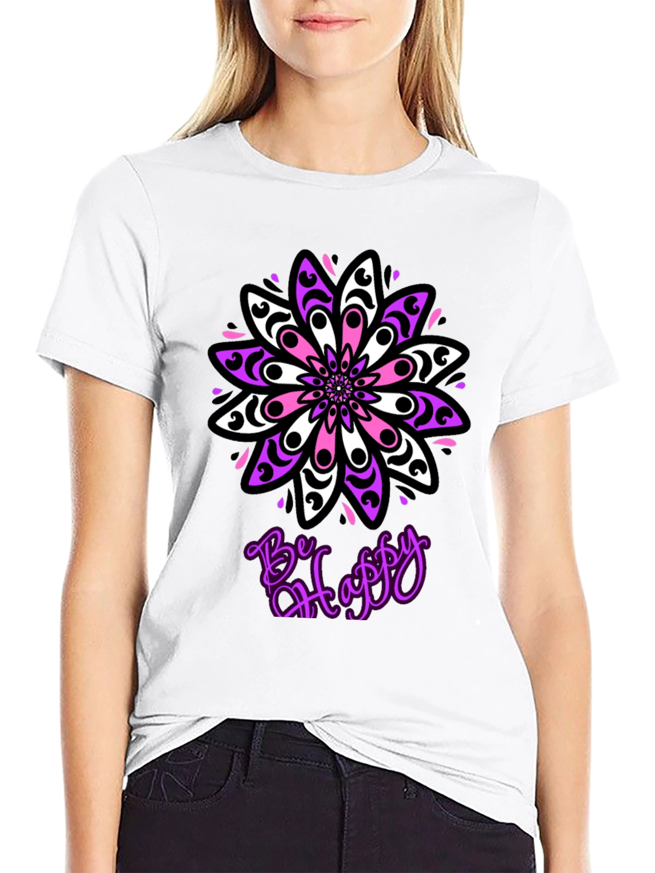 Be Happy Mandala T-Shirt