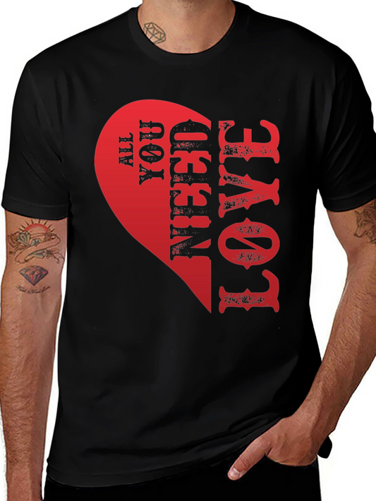 All You Need Is Love Graphic Tee - Heart Design
