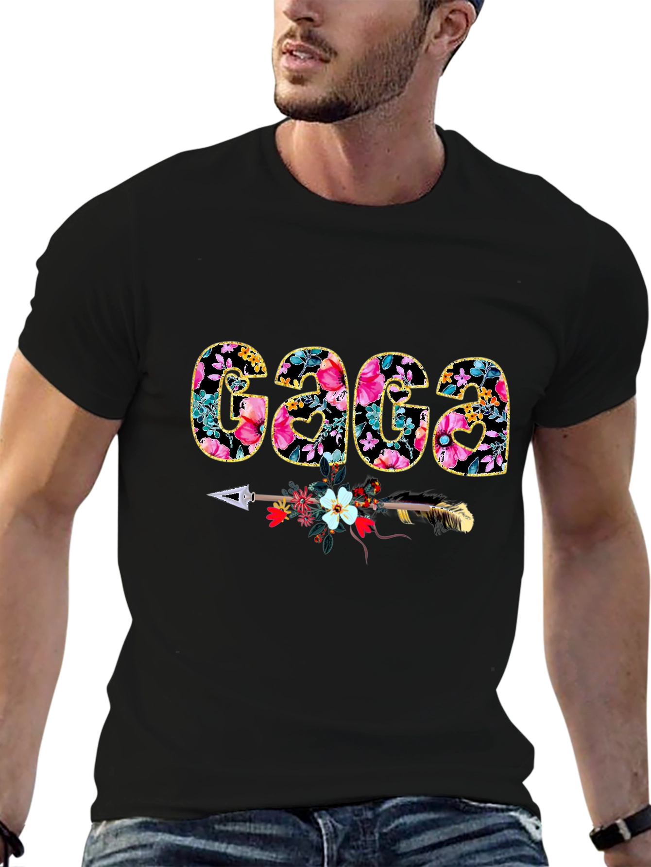 Floral GAGA Graphic Tee - Arrow Accent