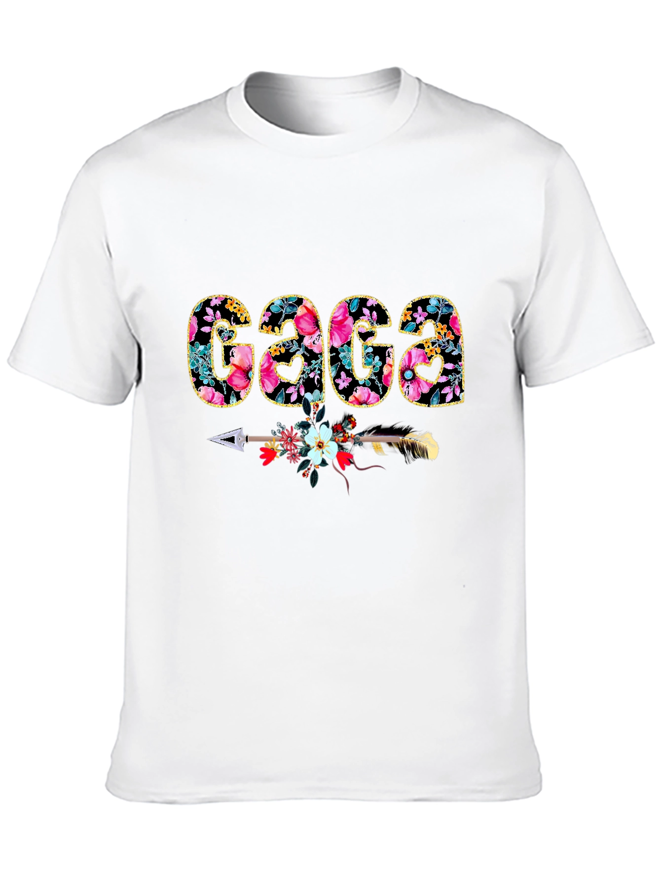 Floral GAGA Graphic Tee - Arrow Accent