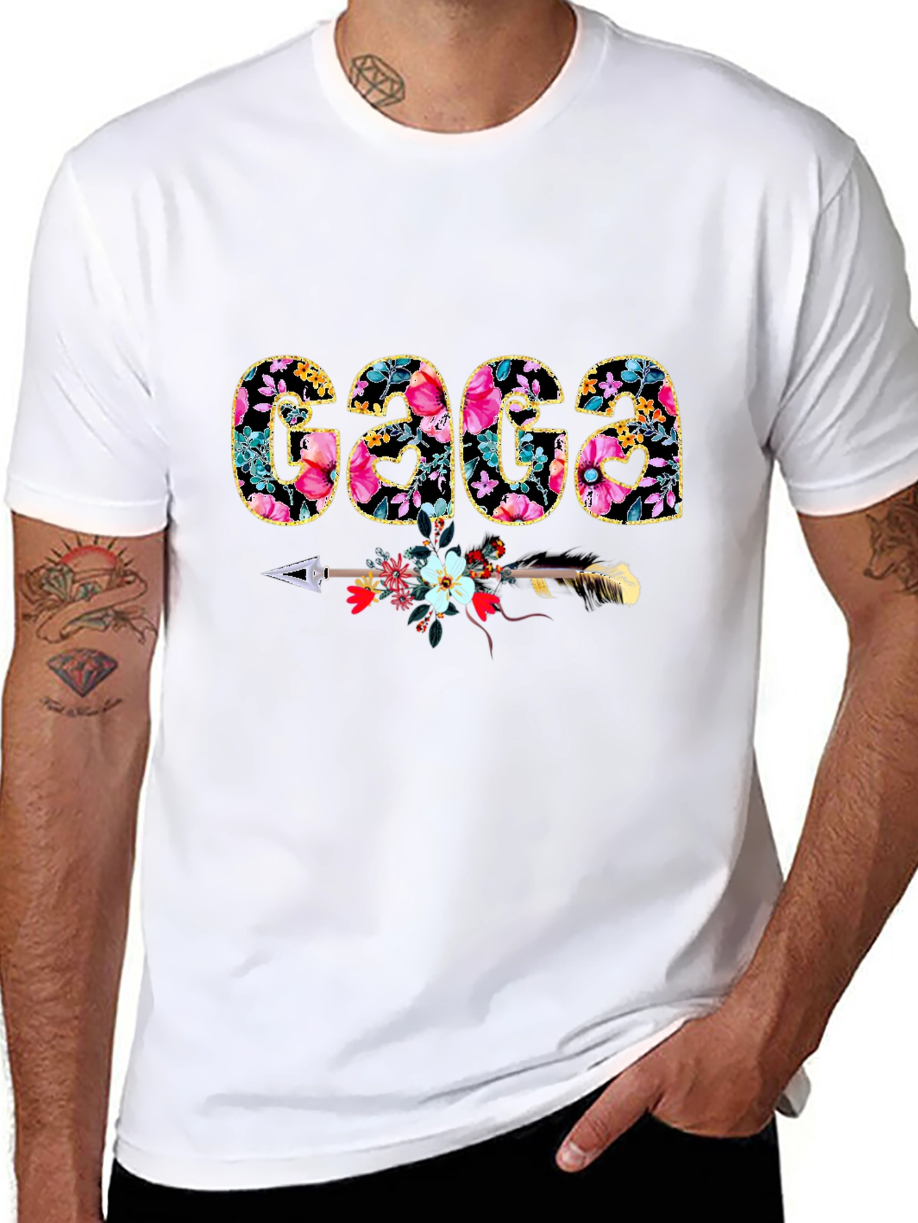 Floral GAGA Graphic Tee - Arrow Accent