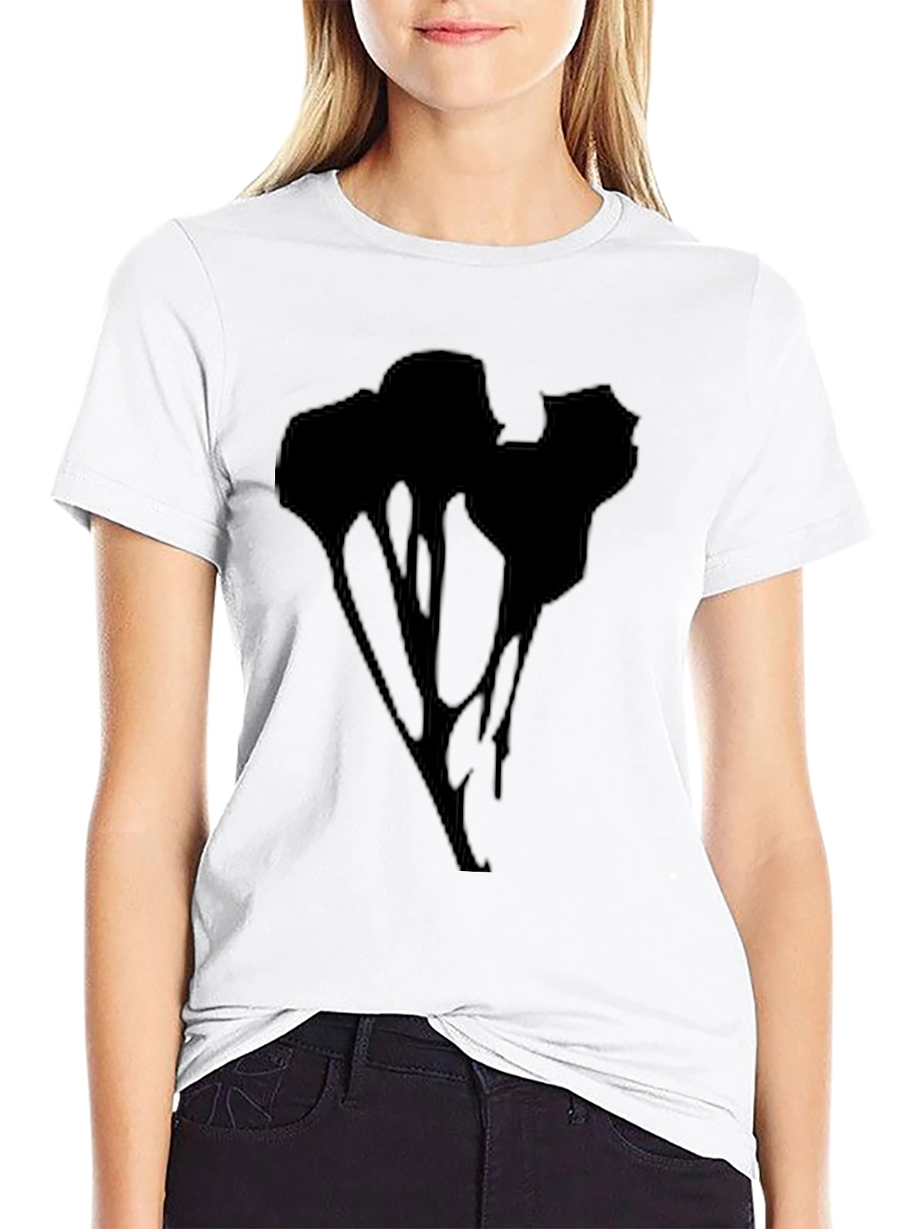 Abstract Drip Graphic Black T-Shirt