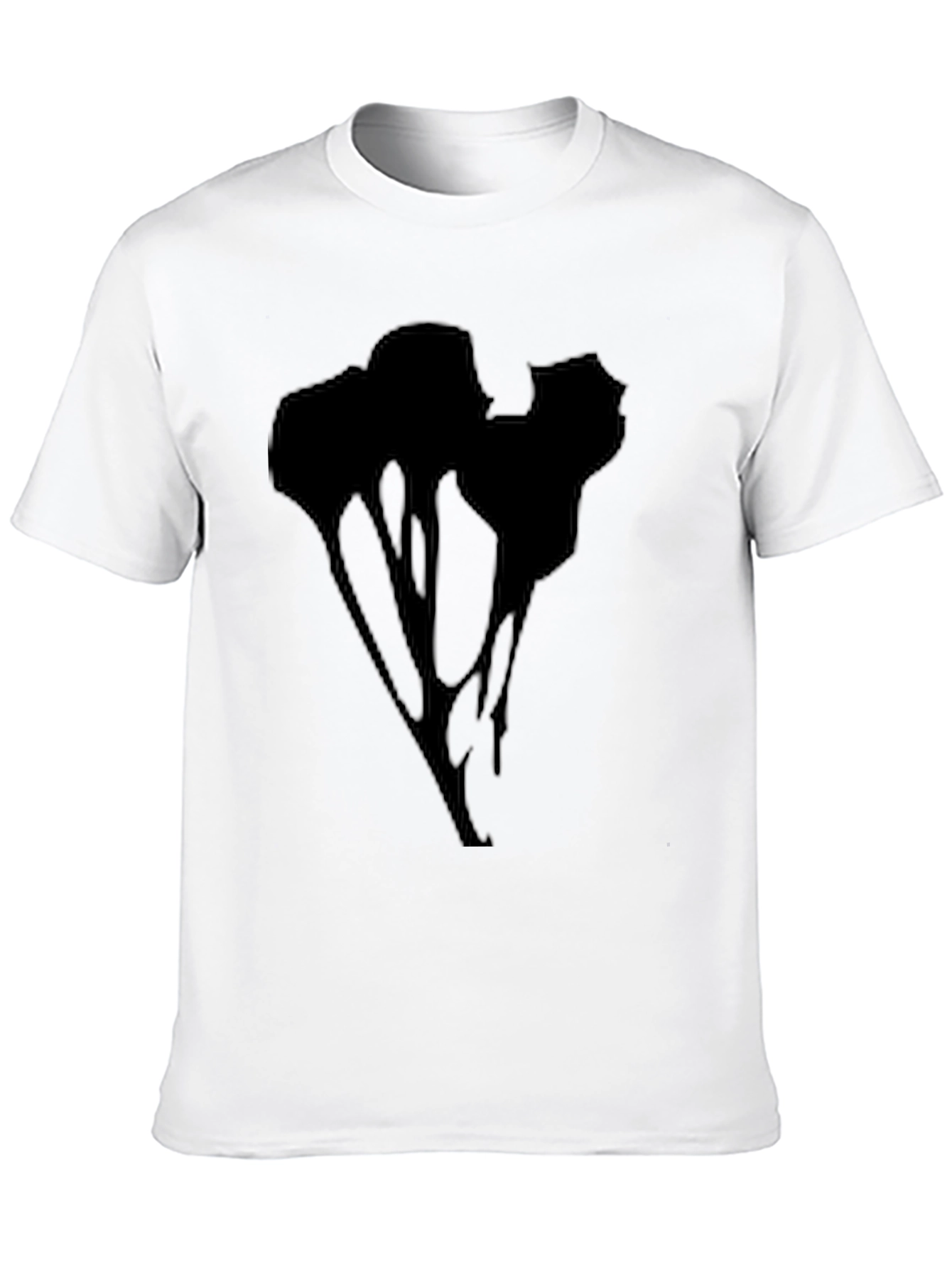 Abstract Drip Graphic Black T-Shirt