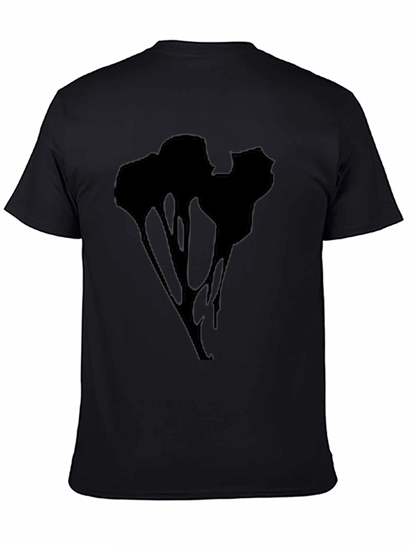 Abstract Drip Graphic Black T-Shirt
