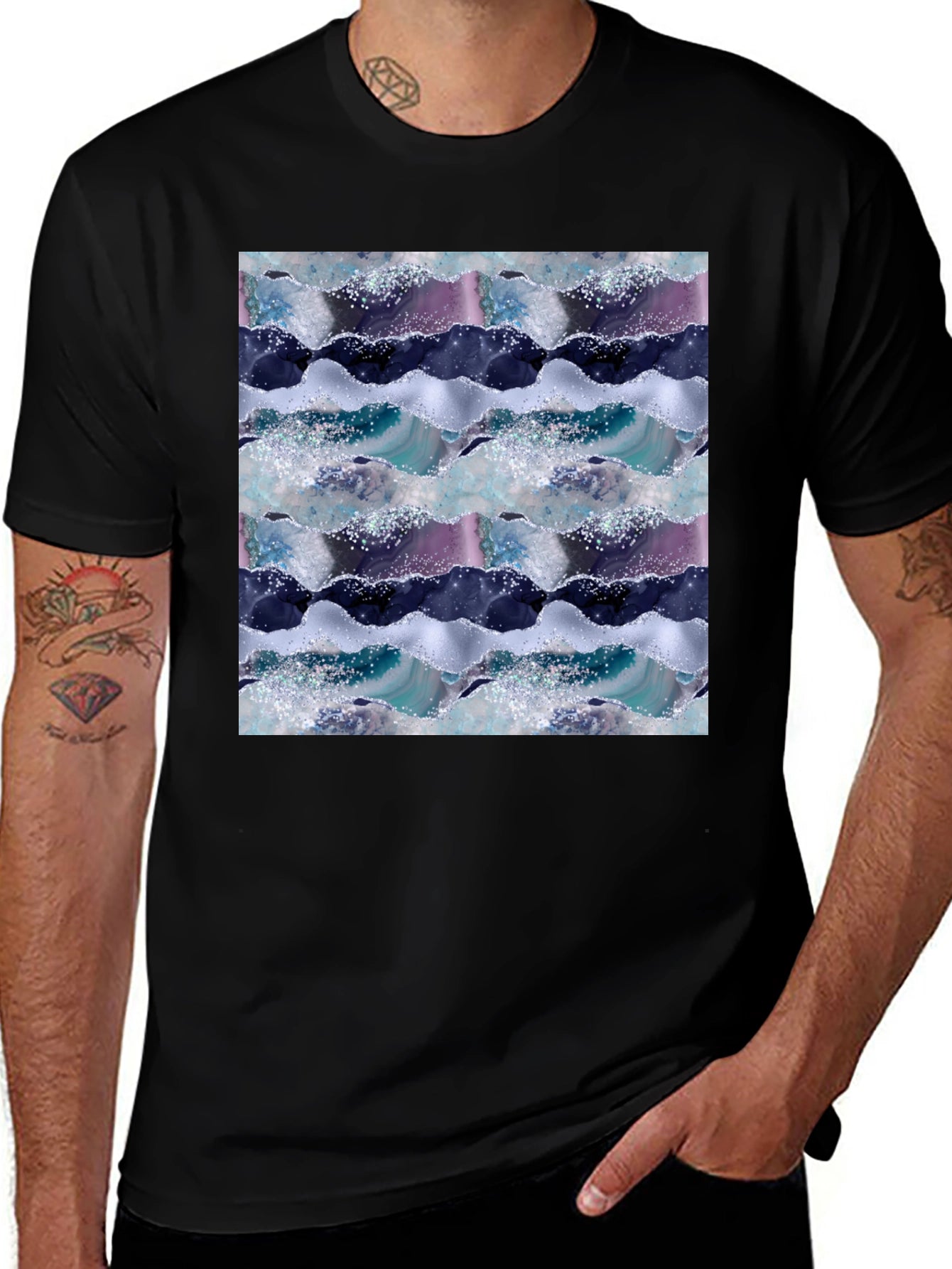 Abstract Waves Graphic Tee - Cool Casual Style