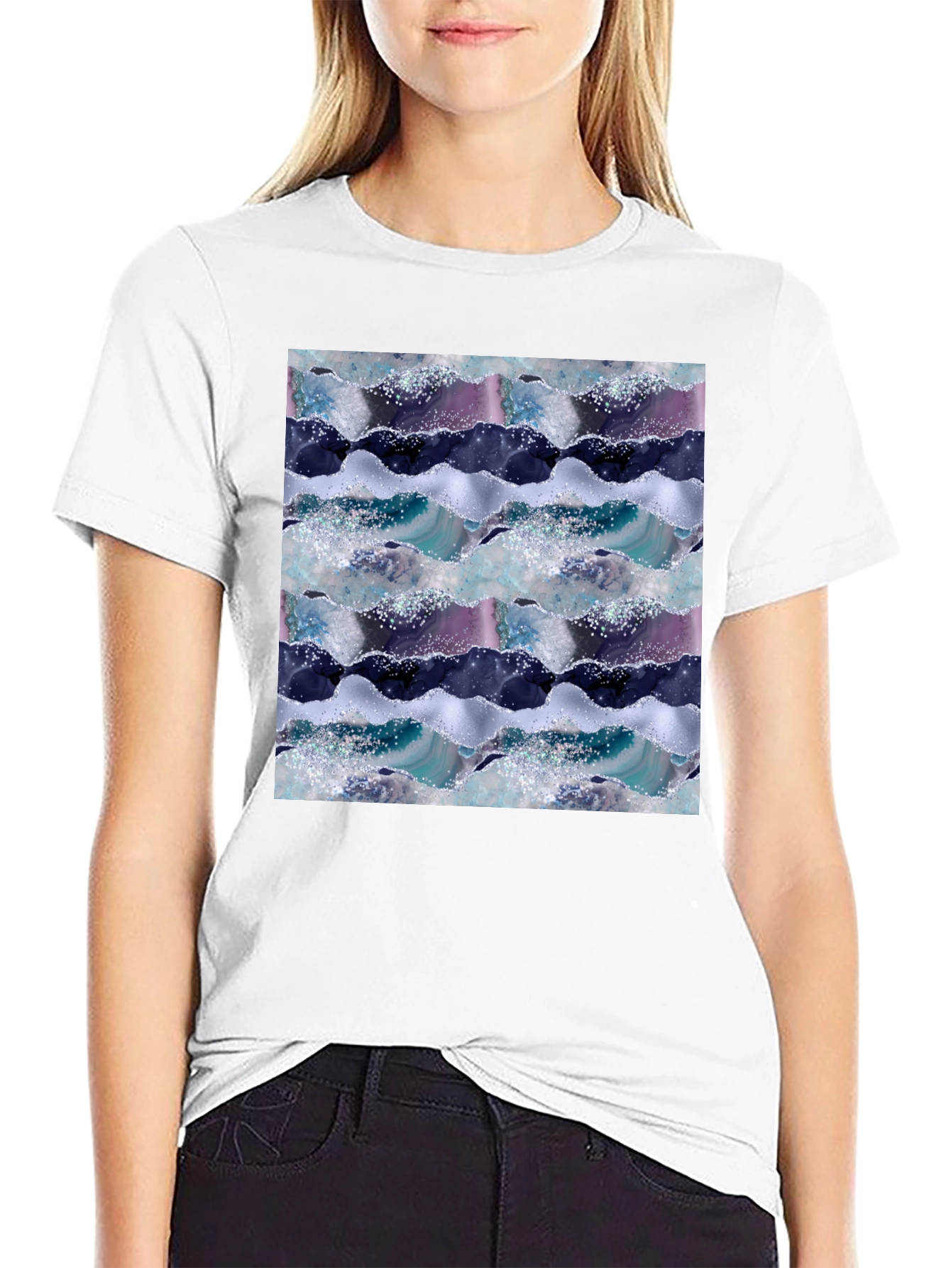 Abstract Waves Graphic Tee - Cool Casual Style