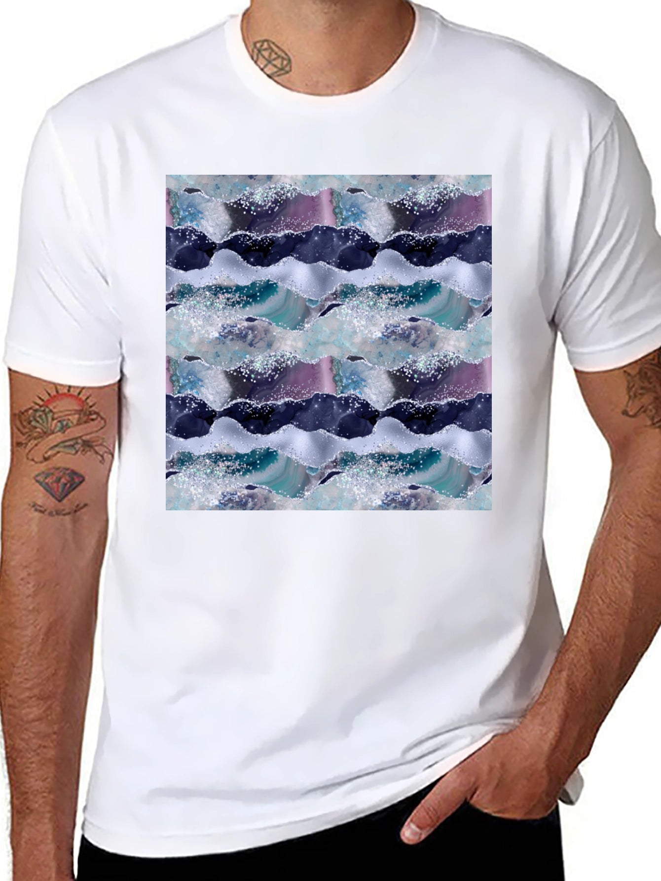 Abstract Waves Graphic Tee - Cool Casual Style