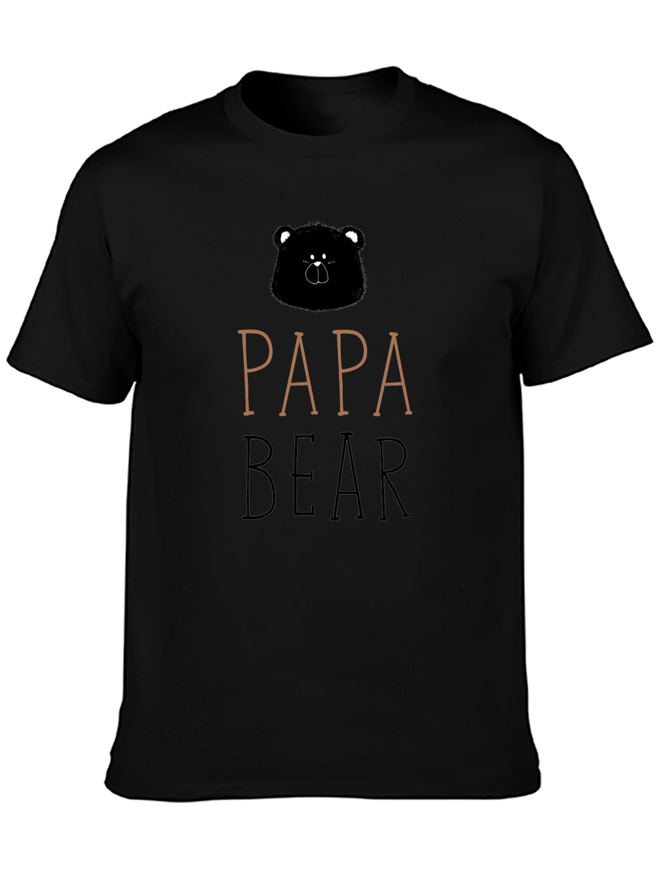 Papa Bear Graphic T-Shirt - Black Casual Tee