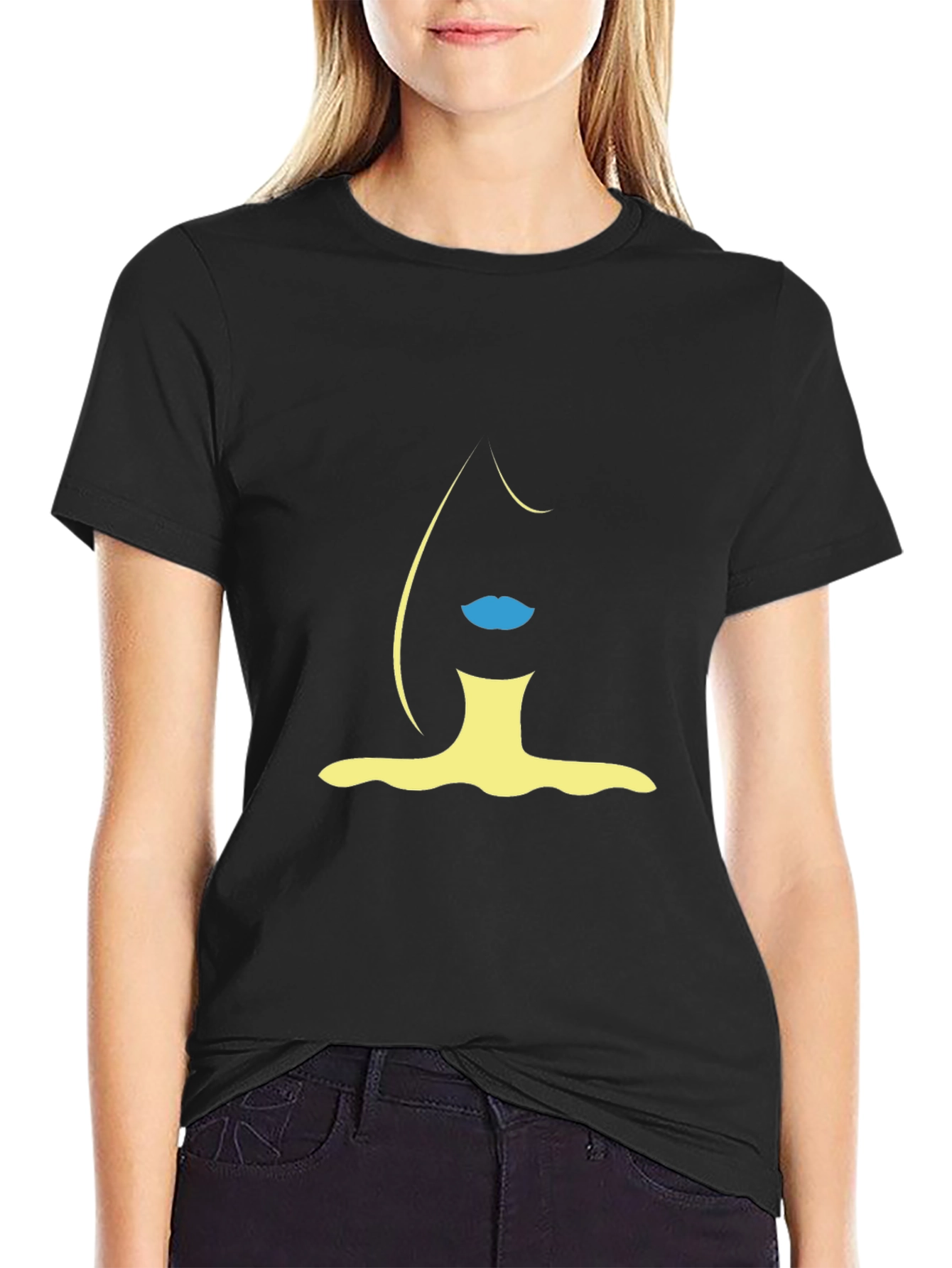 Abstract Woman Silhouette Graphic Tee - Modern Style