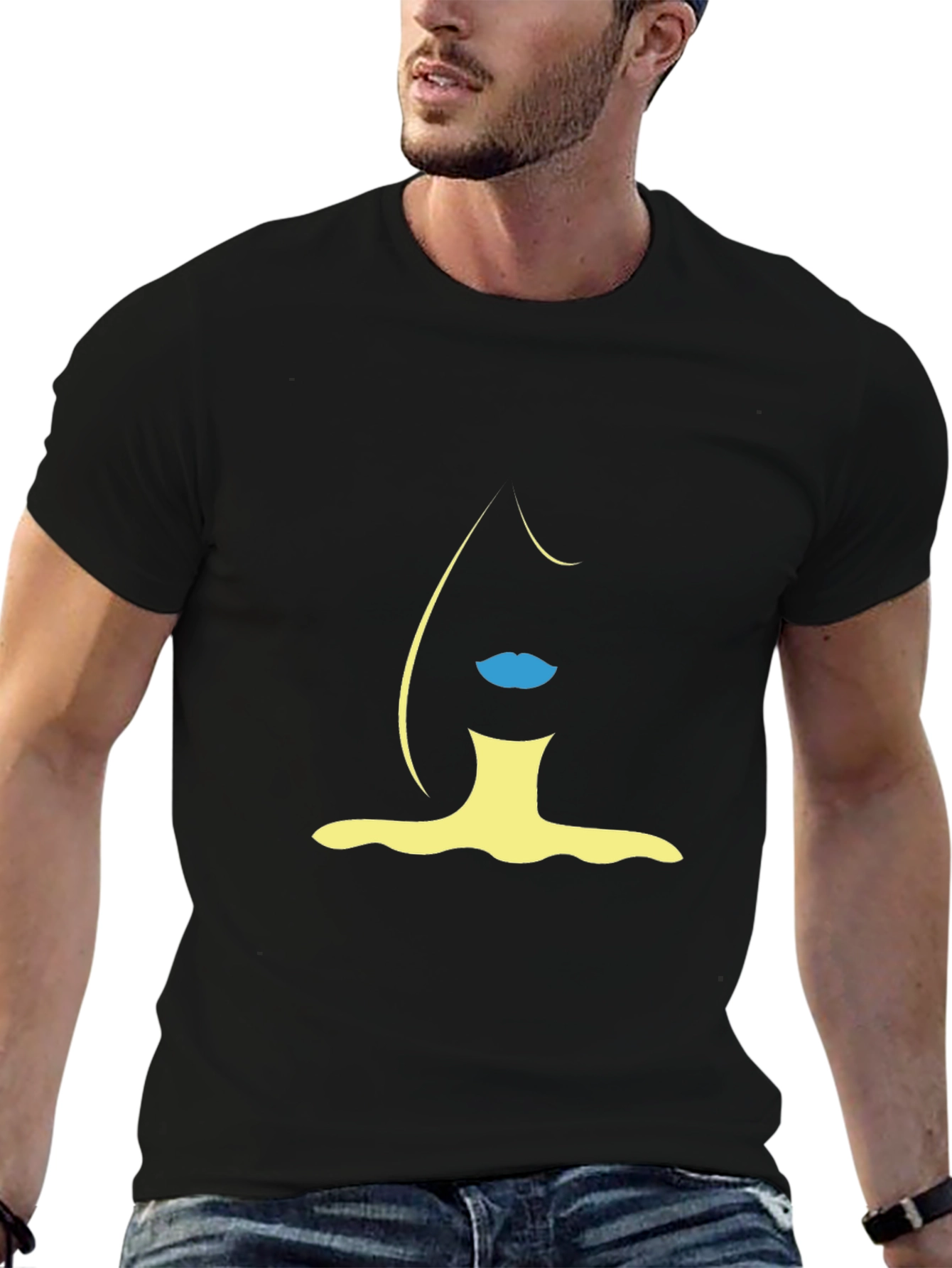 Abstract Woman Silhouette Graphic Tee - Modern Style
